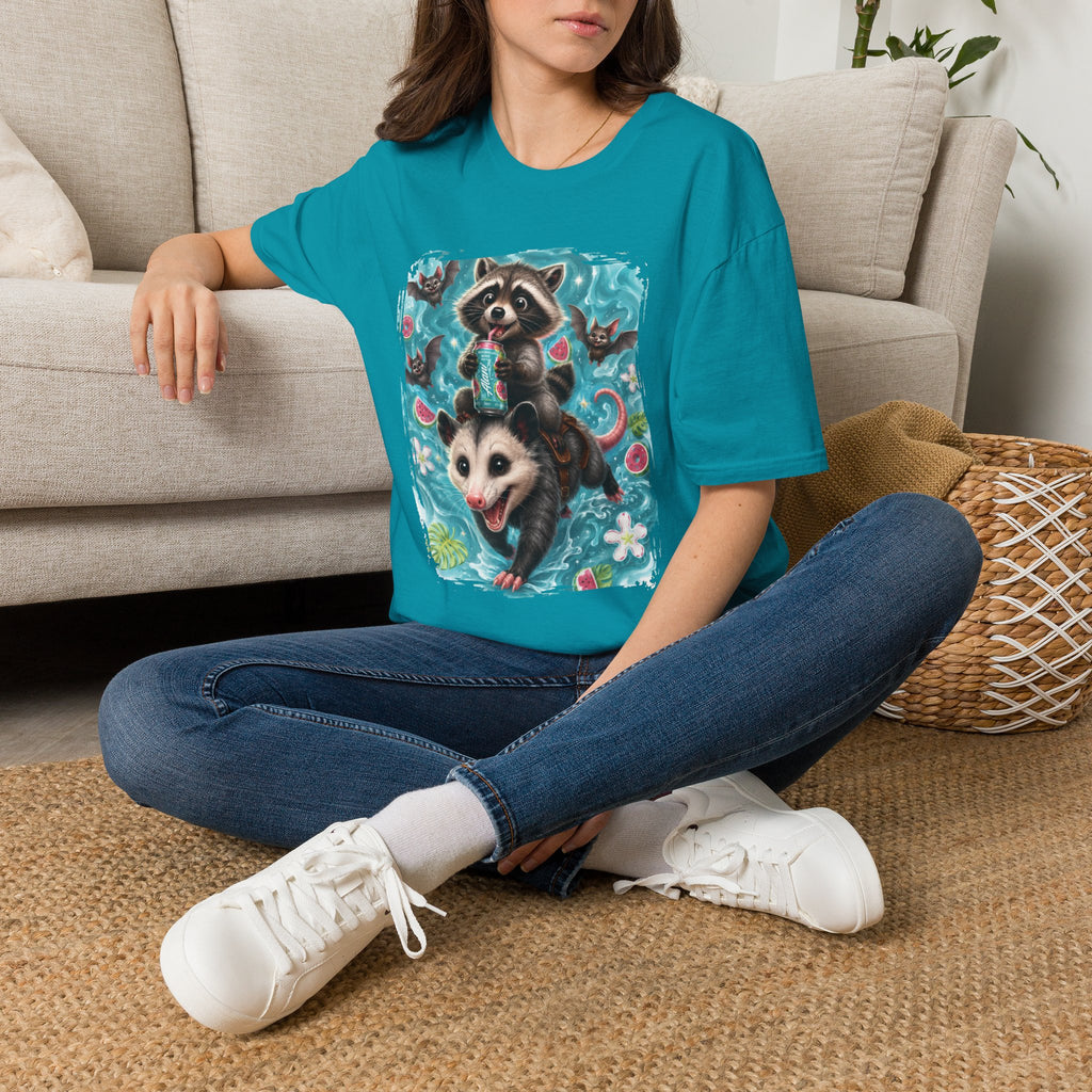 Raccoon Watermelon Summer T-Shirt — Cute Animal Graphic Tee