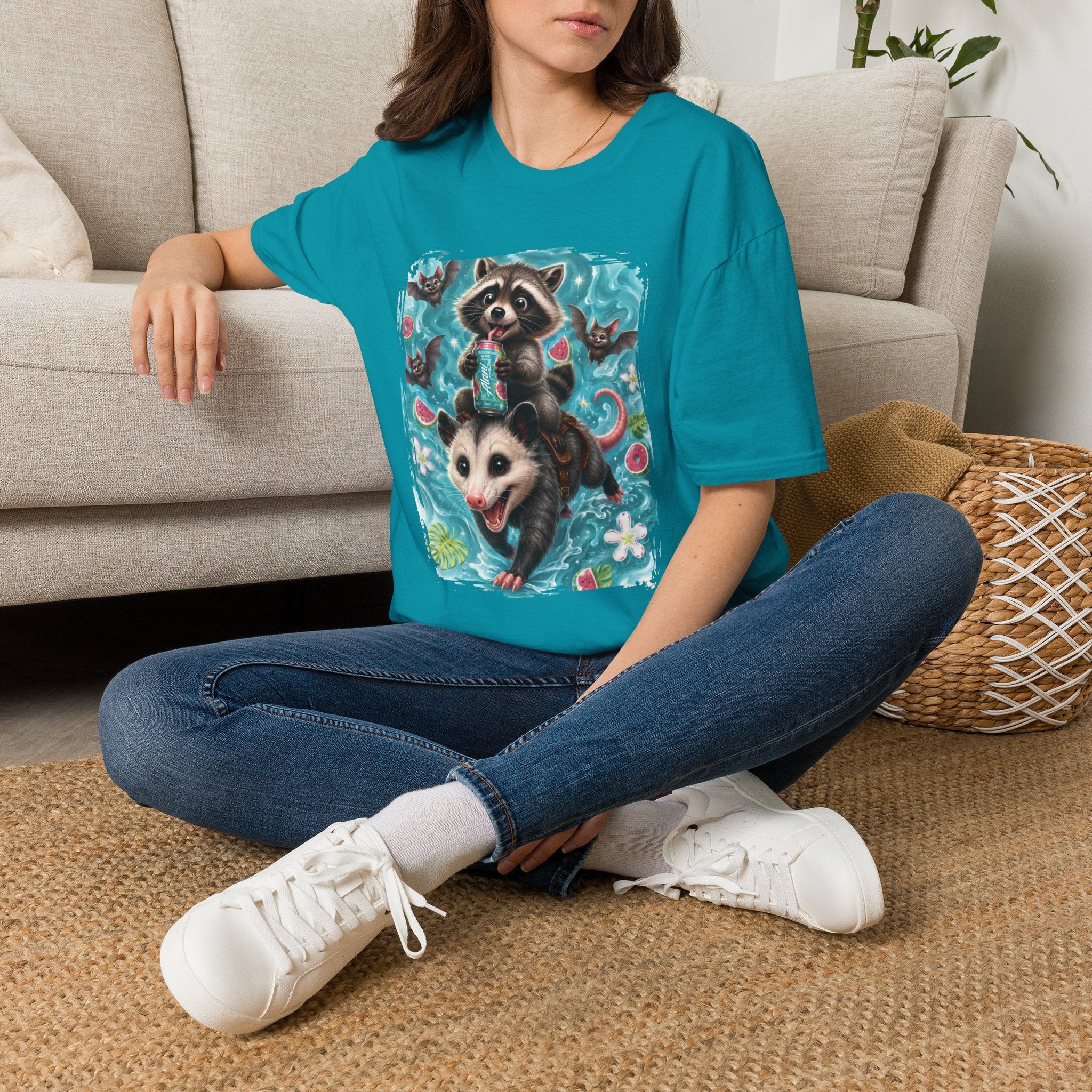 Raccoon Watermelon Summer T-Shirt — Cute Animal Graphic Tee