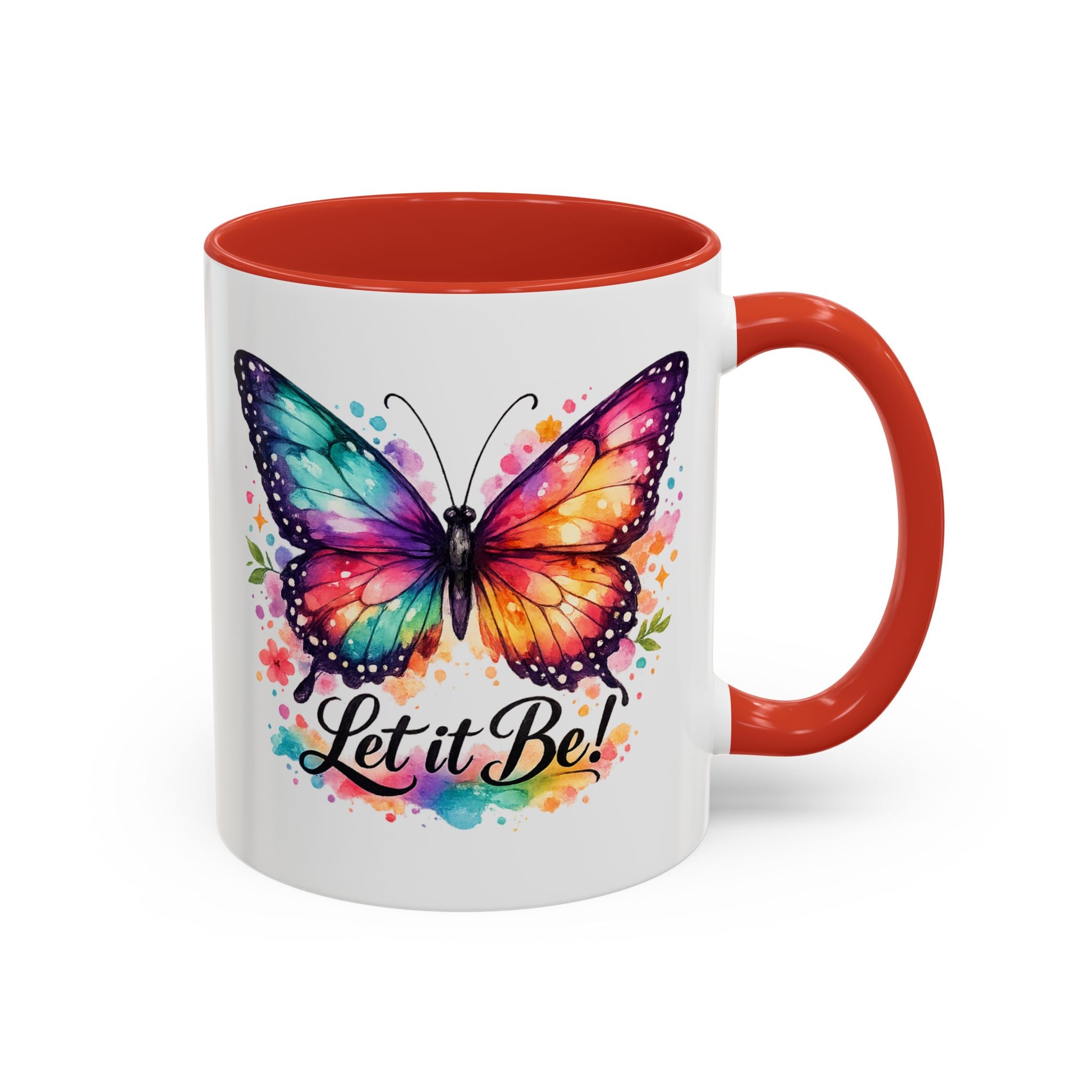 Let It Be Butterfly Accent Coffee Mug — Colorful Inspirational 11/15oz