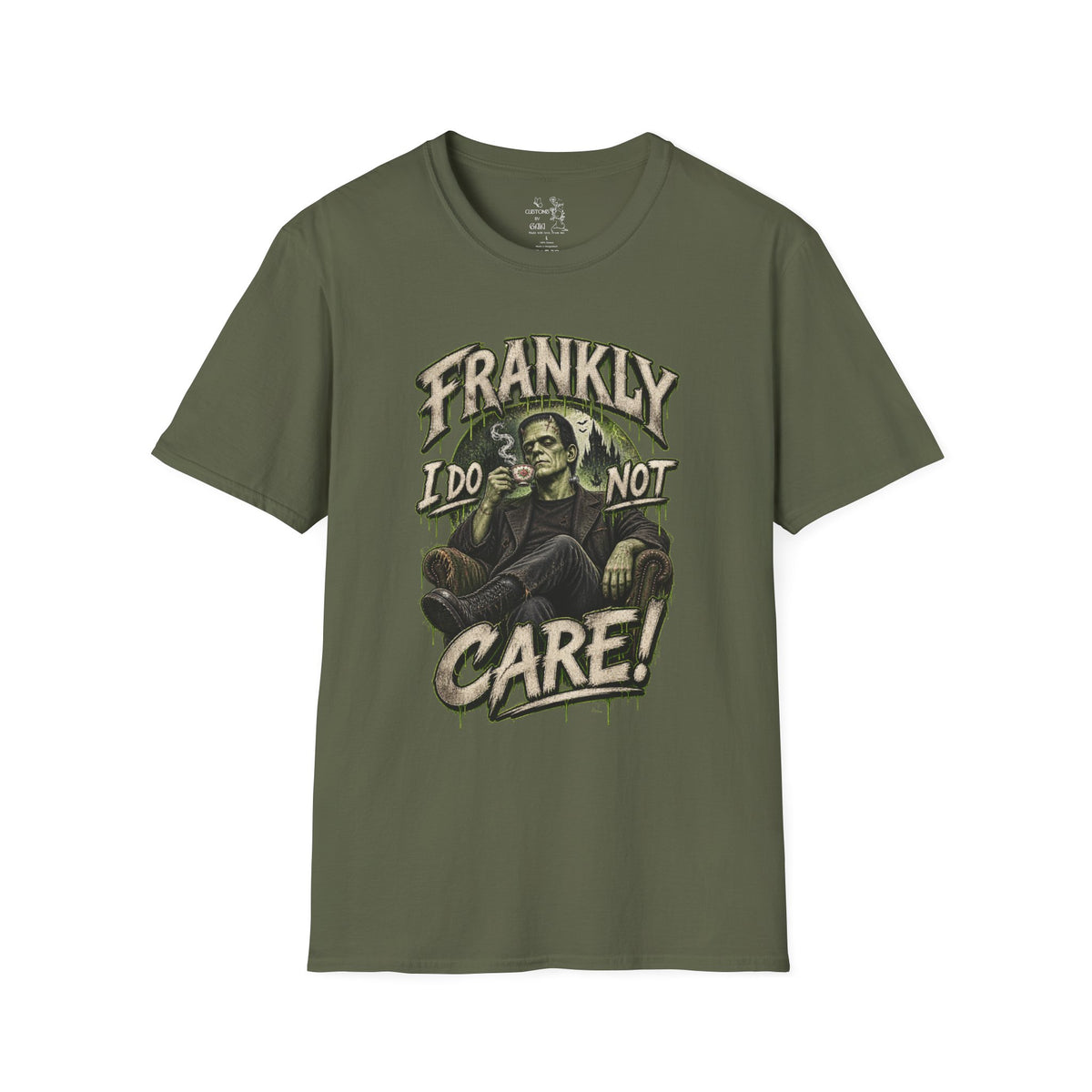 Frankly I Do Not Care T-Shirt — Retro Frankenstein Graphic Tee