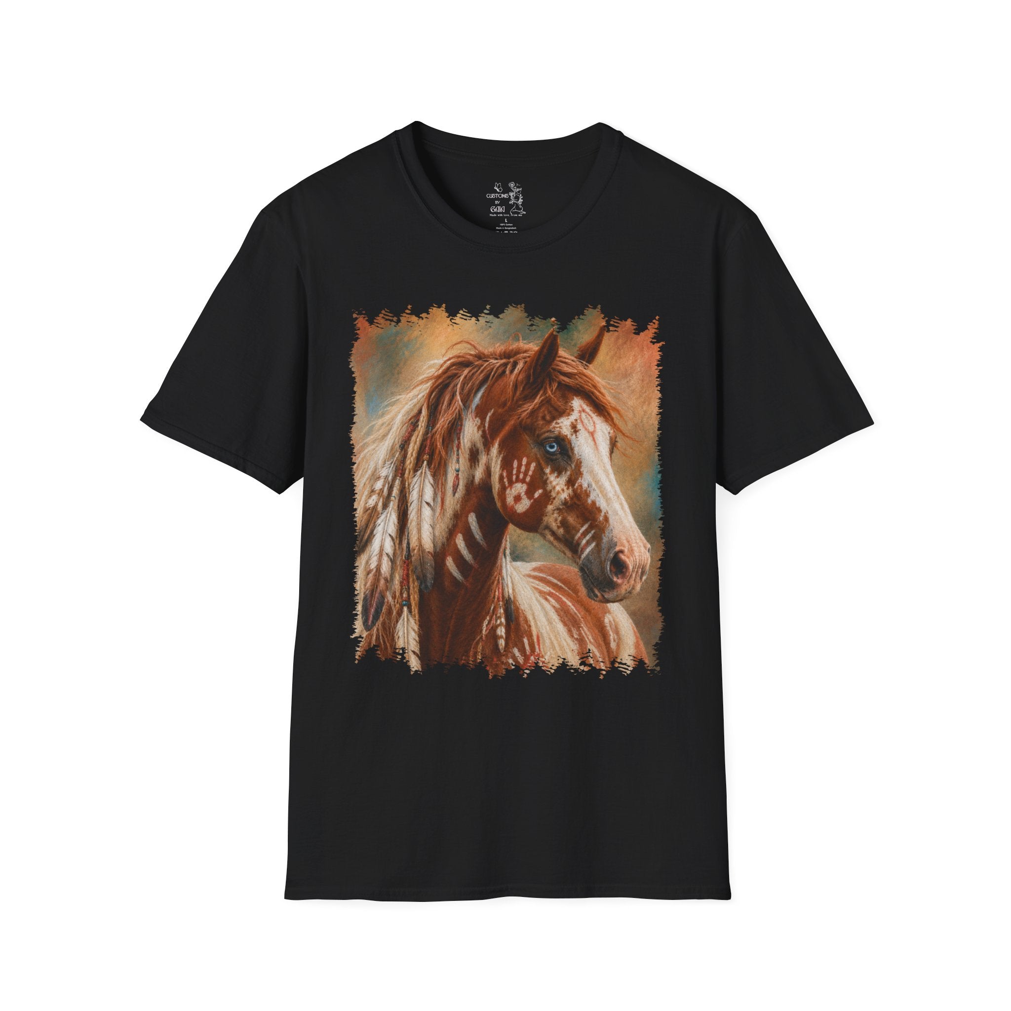 Horse Portrait T-Shirt — Blue-Eyed Paint Horse Art Tee