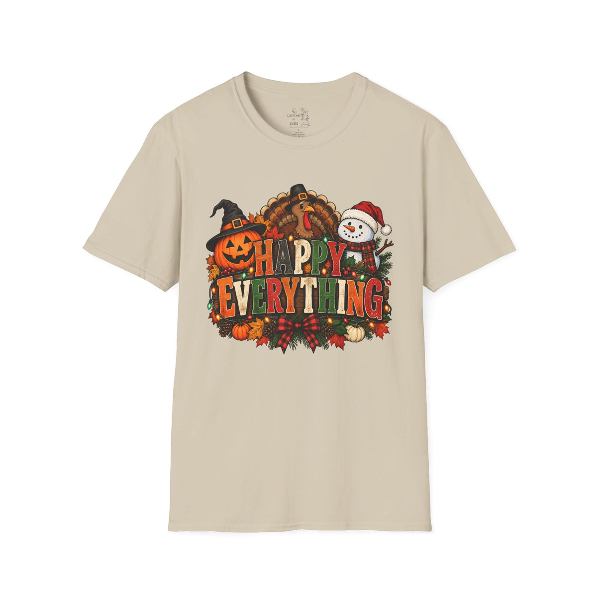 Holiday 'Happy Everything' T-Shirt — Thanksgiving, Halloween & Christmas Graphic Tee