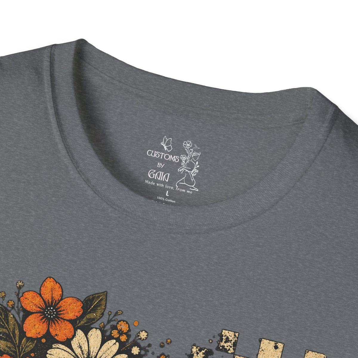 Floral Skull T-Shirt – Gothic Sunflower Checkerboard Design