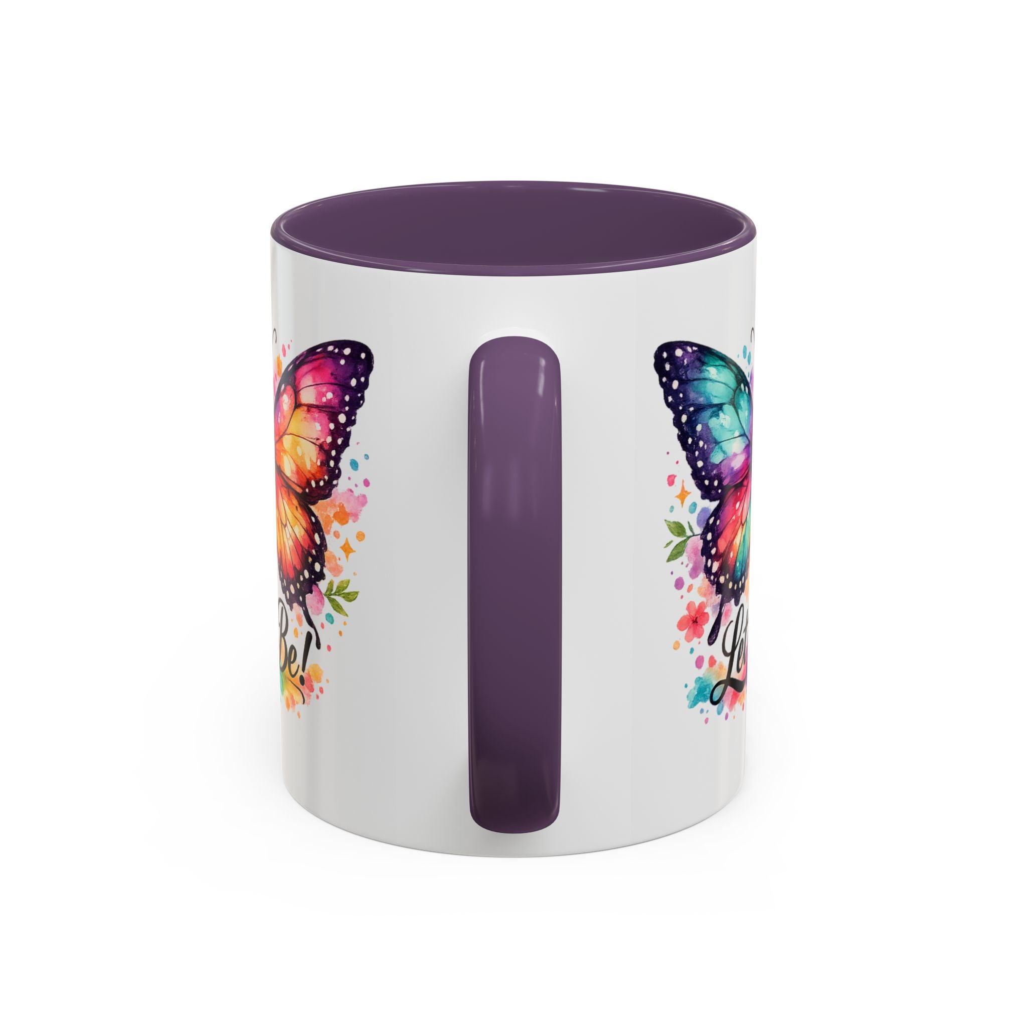 Let It Be Butterfly Accent Coffee Mug — Colorful Inspirational 11/15oz