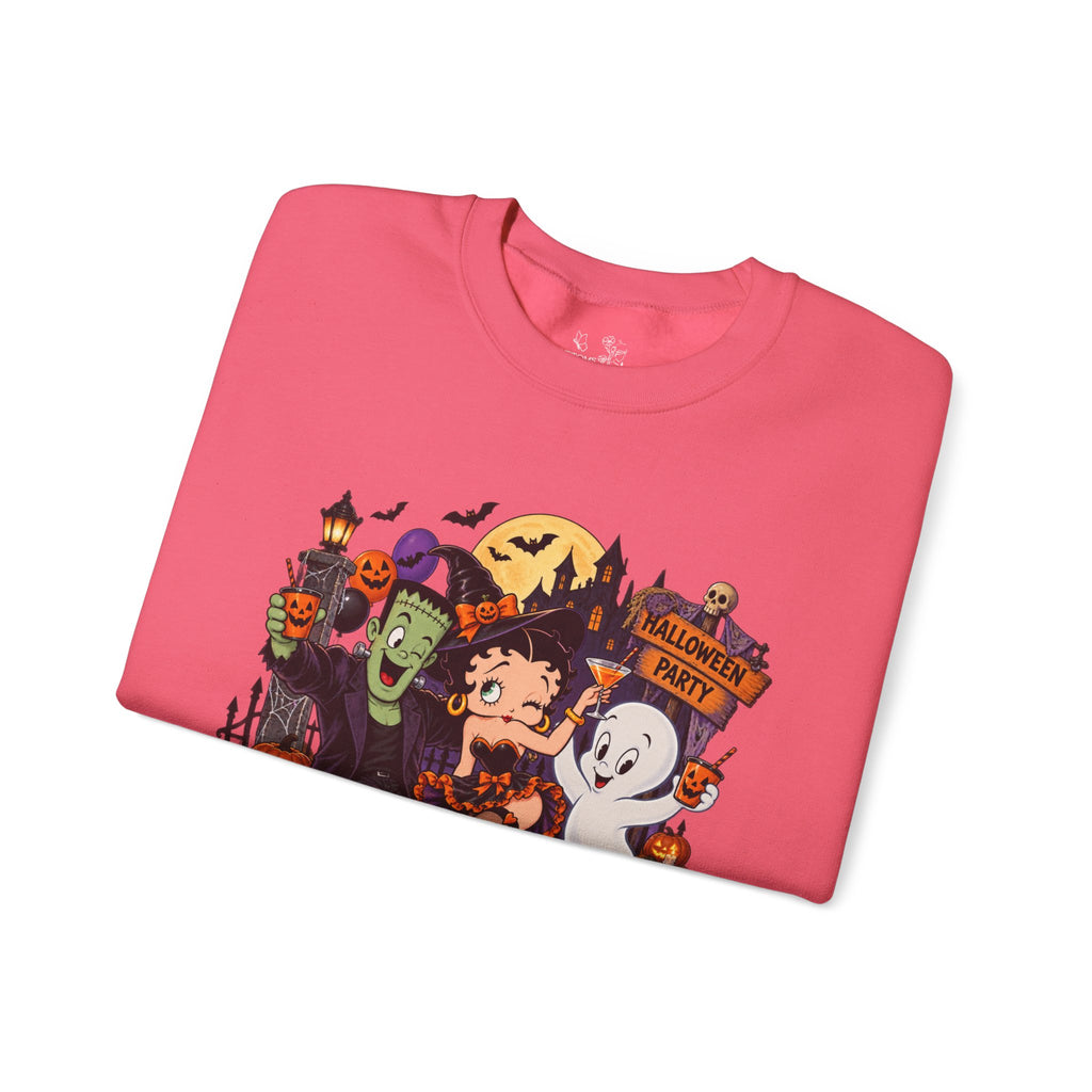 Halloween Betty Boop Crewneck Sweatshirt — Retro Spooky Cartoon Graphic