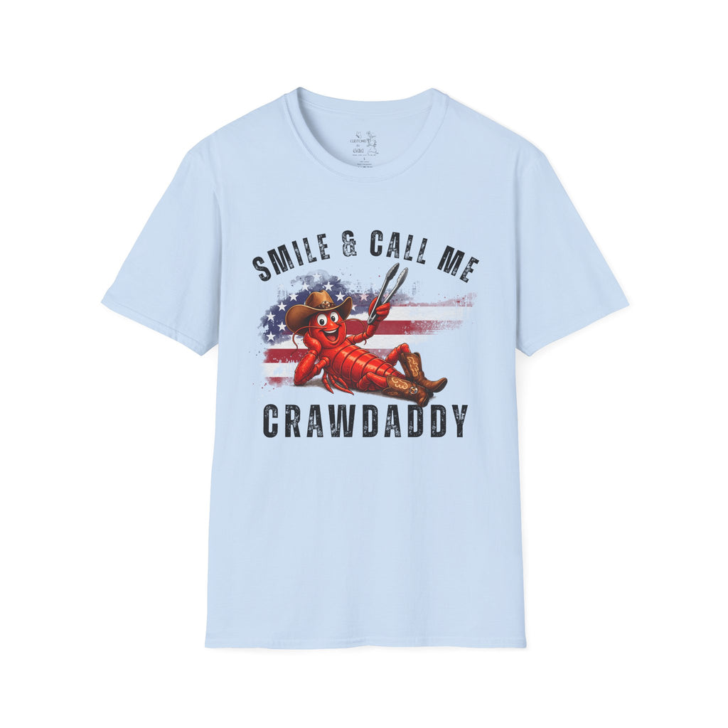 Crawfish T-Shirt — "Smile & Call Me Crawdaddy" Patriotic Cajun Tee