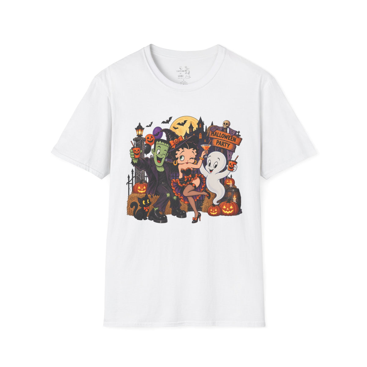 Halloween Party T‑Shirt — Betty Boop & Classic Cartoon Ghosts Costume Tee