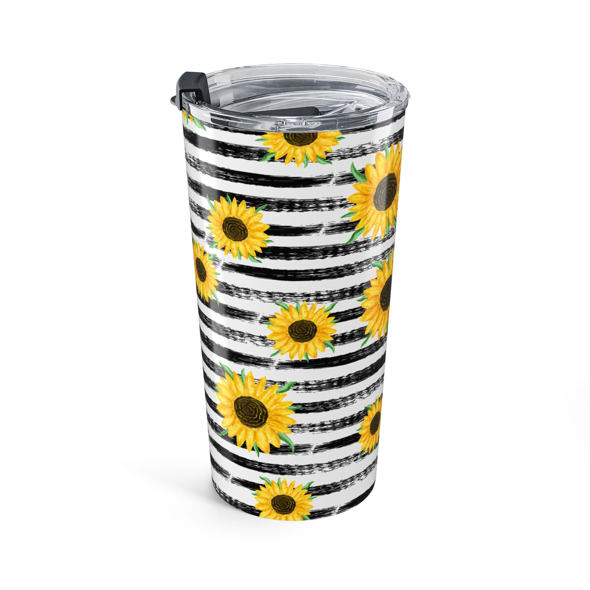 Sunflower Stripe 20oz Tumbler — Insulated Travel Cup