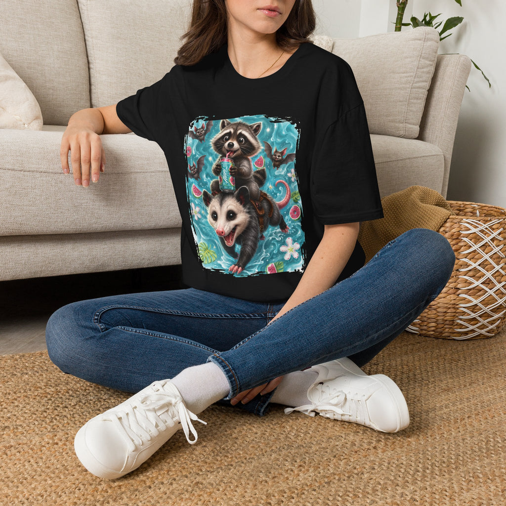 Raccoon Watermelon Summer T-Shirt — Cute Animal Graphic Tee
