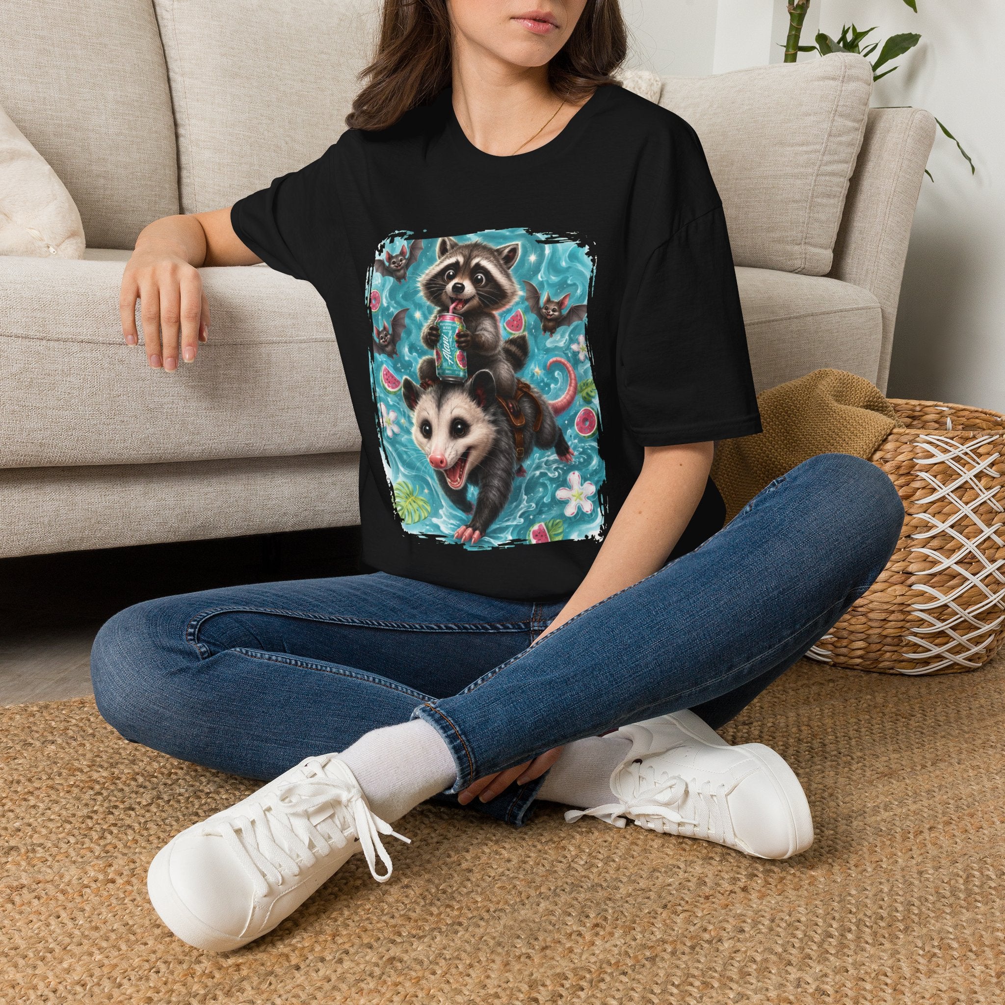 Raccoon Watermelon Summer T-Shirt — Cute Animal Graphic Tee