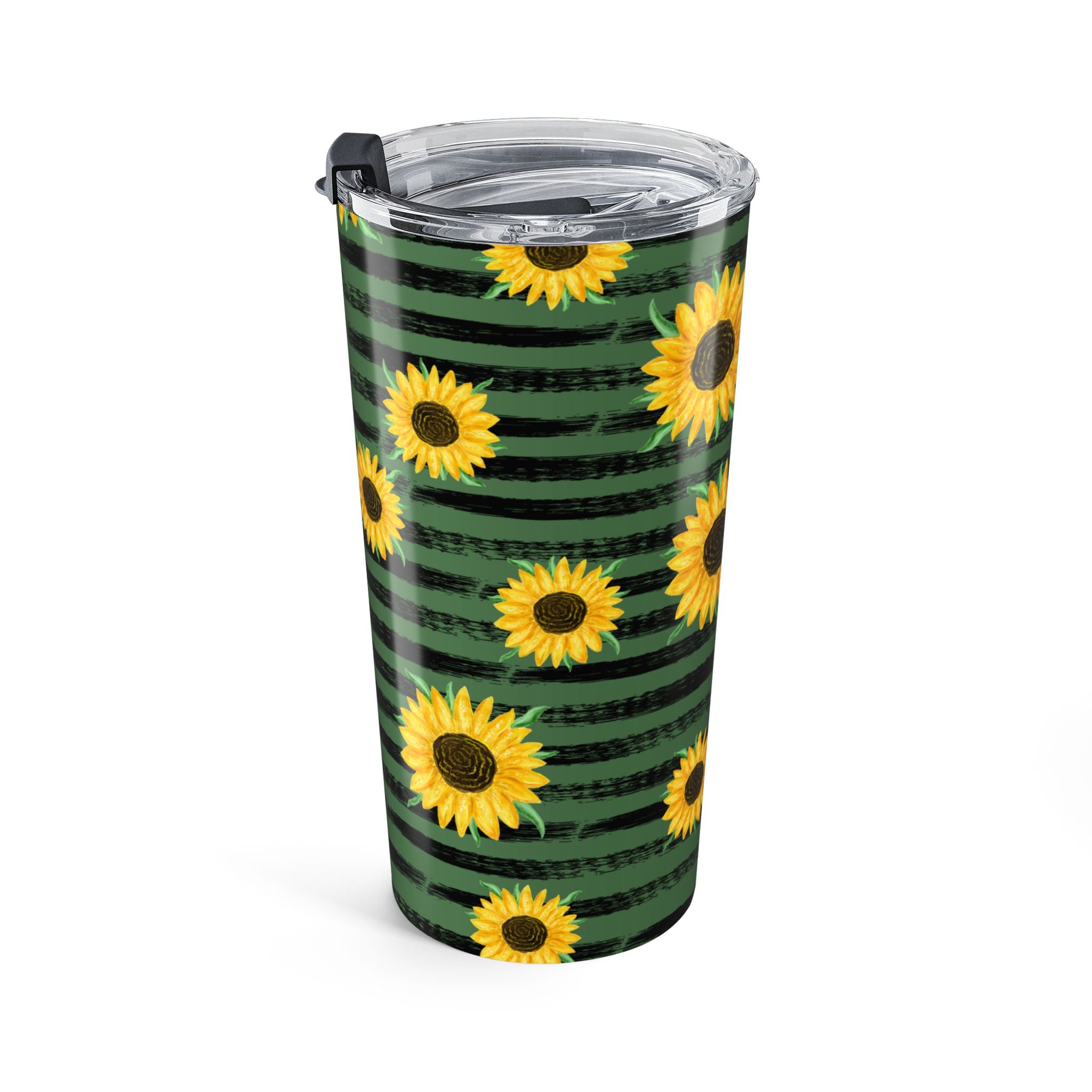 Copy of Sunflower Stripe 20oz Tumbler — Insulated Travel Cup (Green)