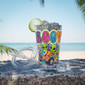 Groovy Aliens 16oz Tumbler with Straw — Retro Peace Sign, Psychedelic Van Design