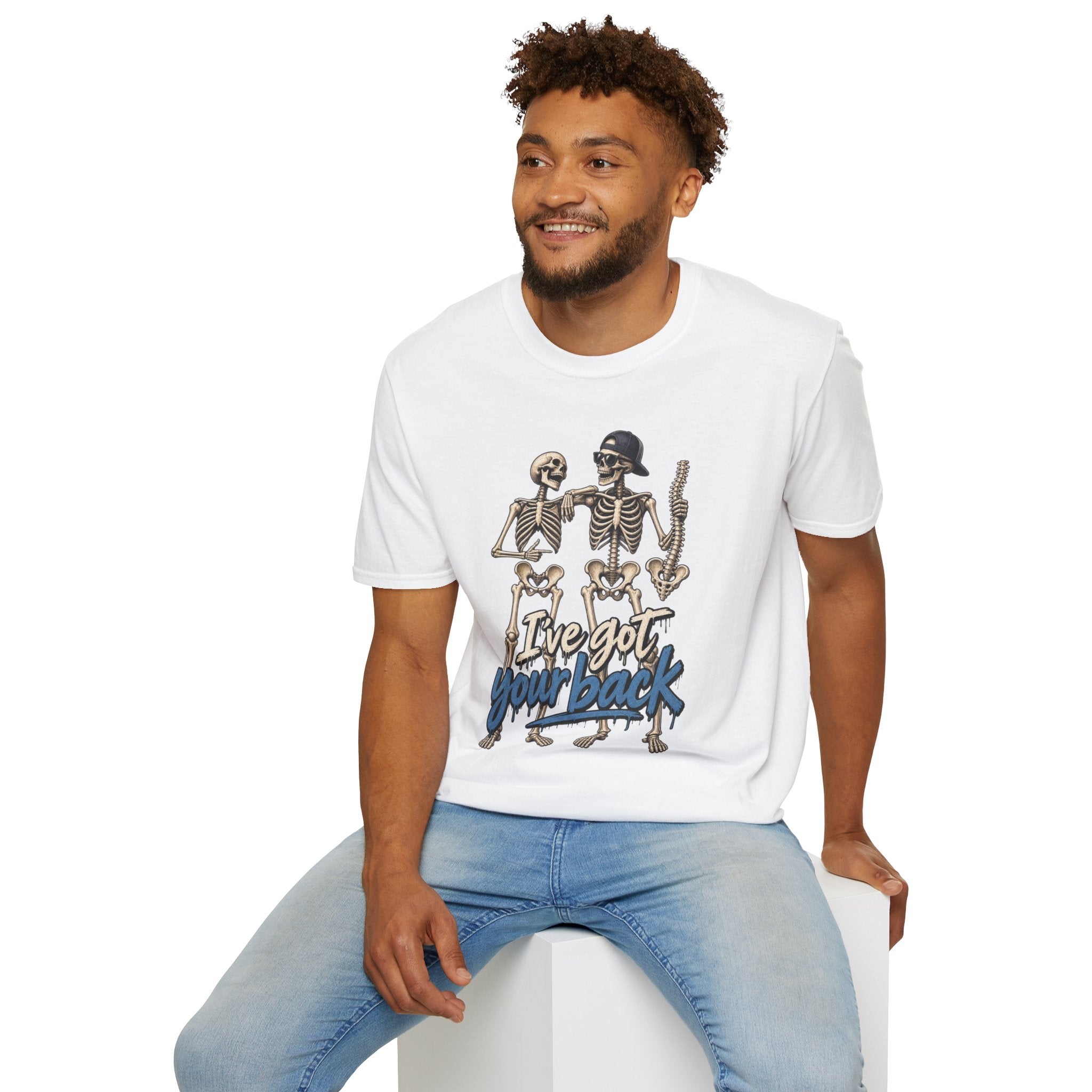 "I've Got Your Back" Skeleton T-Shirt — Funny Gothic/Halloween Friend Tee