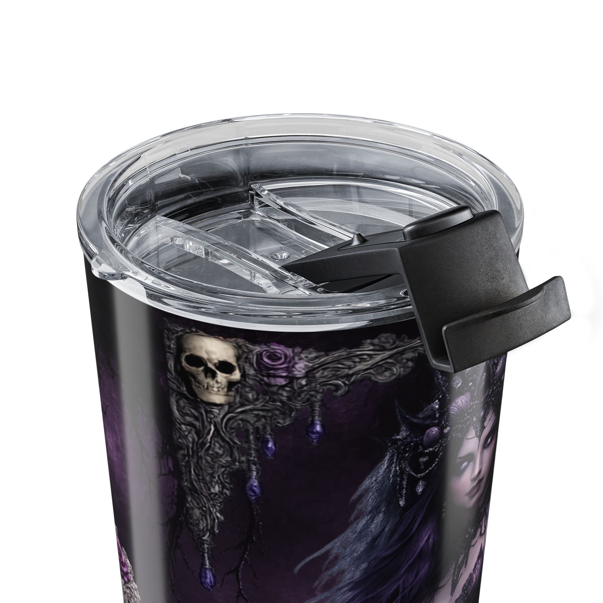 20oz Gothic Skull Siren Tumbler – Dark Fantasy Coffee Cup