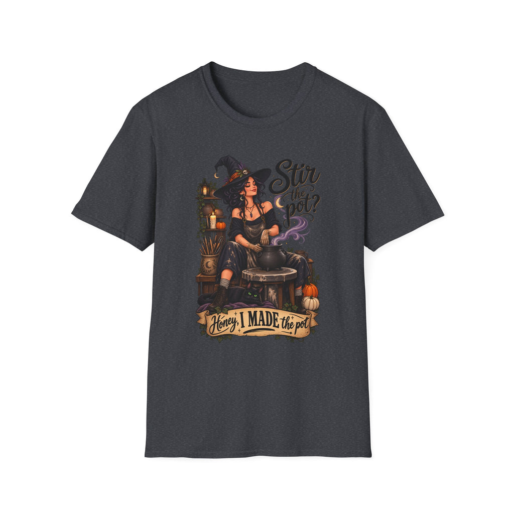 Stir the Pot Witch T-Shirt — Vintage Witch Cauldron Graphic Tee