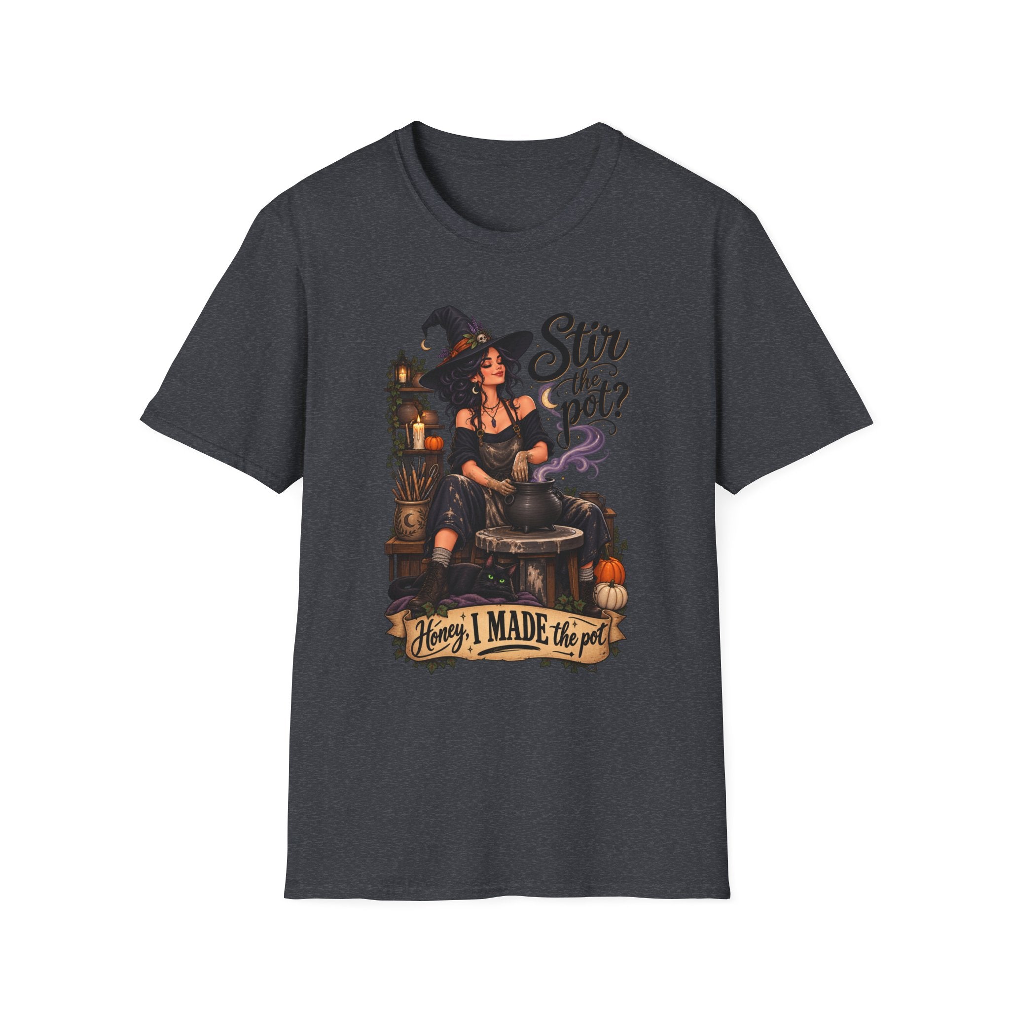 Stir the Pot Witch T-Shirt — Vintage Witch Cauldron Graphic Tee
