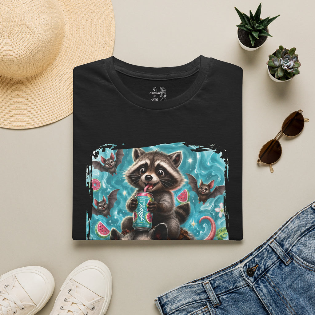 Raccoon Watermelon Summer T-Shirt — Cute Animal Graphic Tee