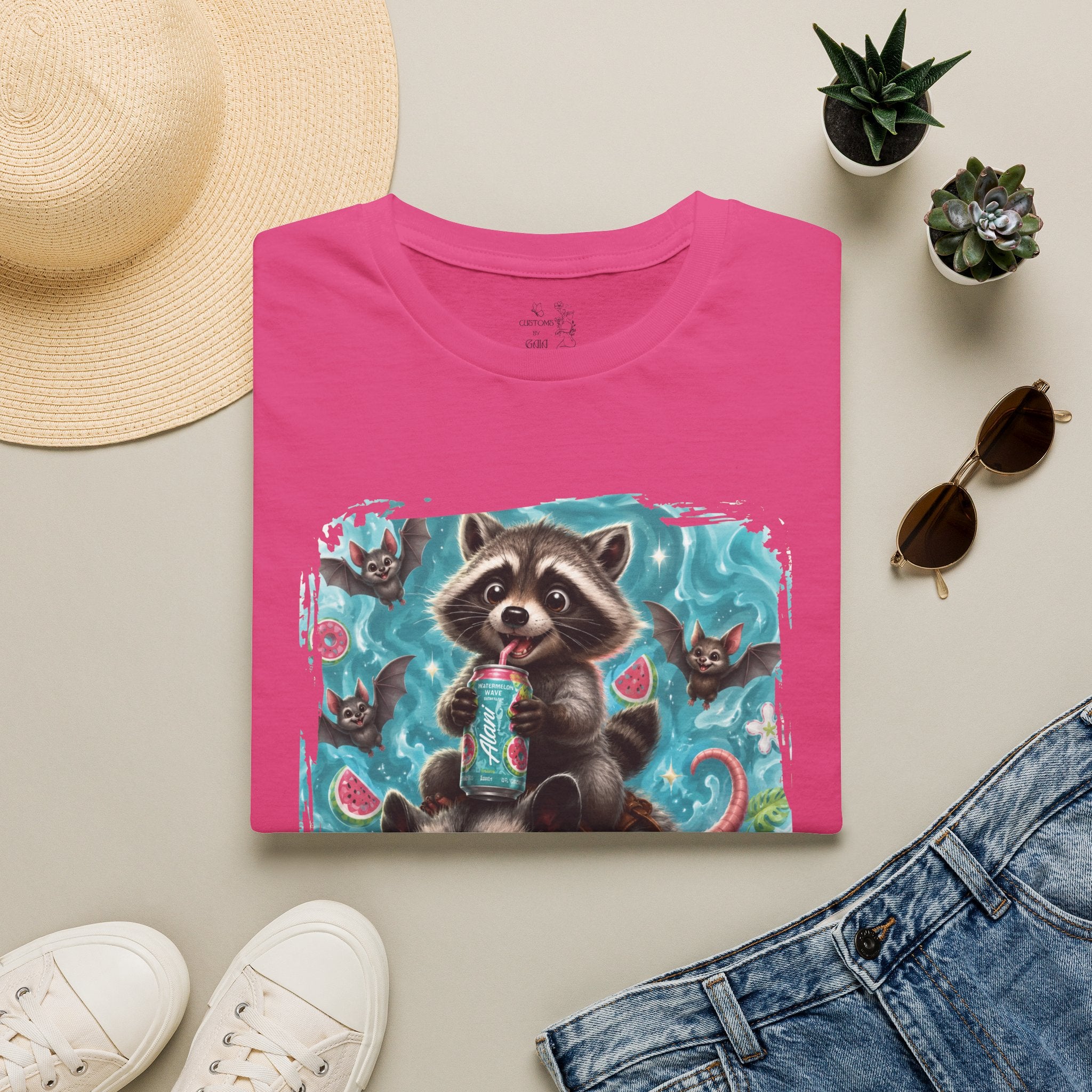 Raccoon Watermelon Summer T-Shirt — Cute Animal Graphic Tee