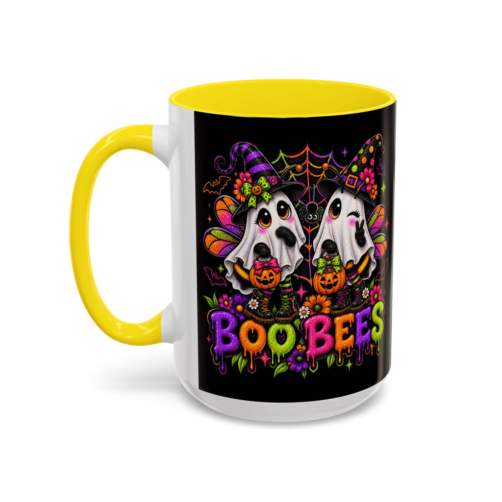Halloween Boo Bees Coffee Mug — Cute Ghost Bees with Pumpkins