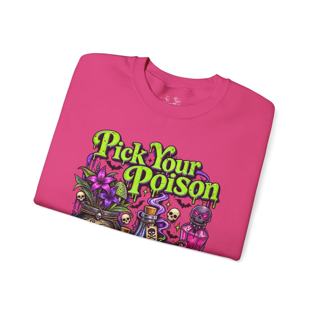Sweatshirt — "Pick Your Poison" Halloween Potion Graphic Crewneck