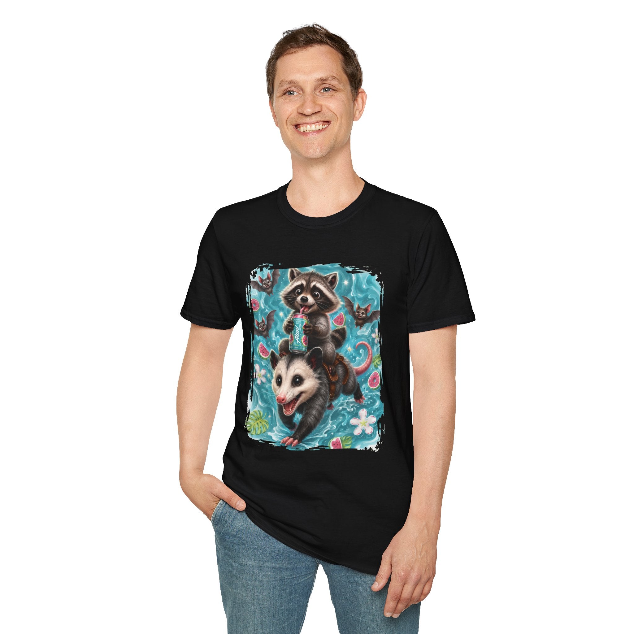 Raccoon Watermelon Summer T-Shirt — Cute Animal Graphic Tee