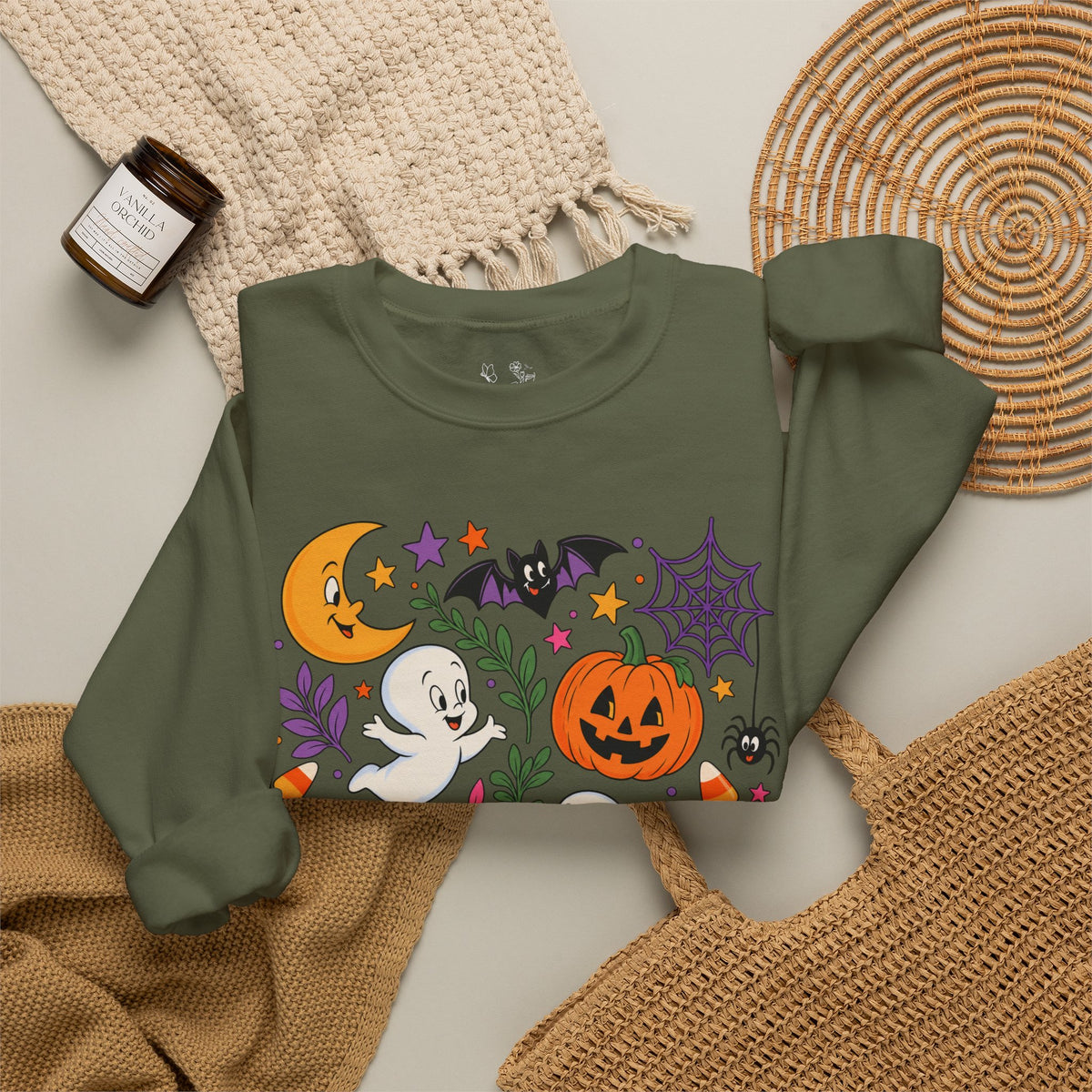 Halloween Ghosts & Pumpkins Crewneck Sweatshirt