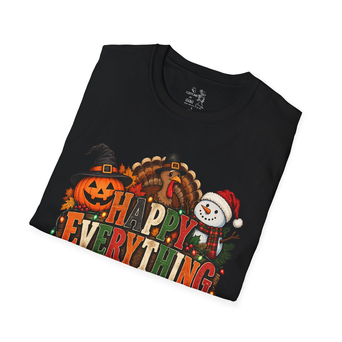 Holiday 'Happy Everything' T-Shirt — Thanksgiving, Halloween & Christmas Graphic Tee