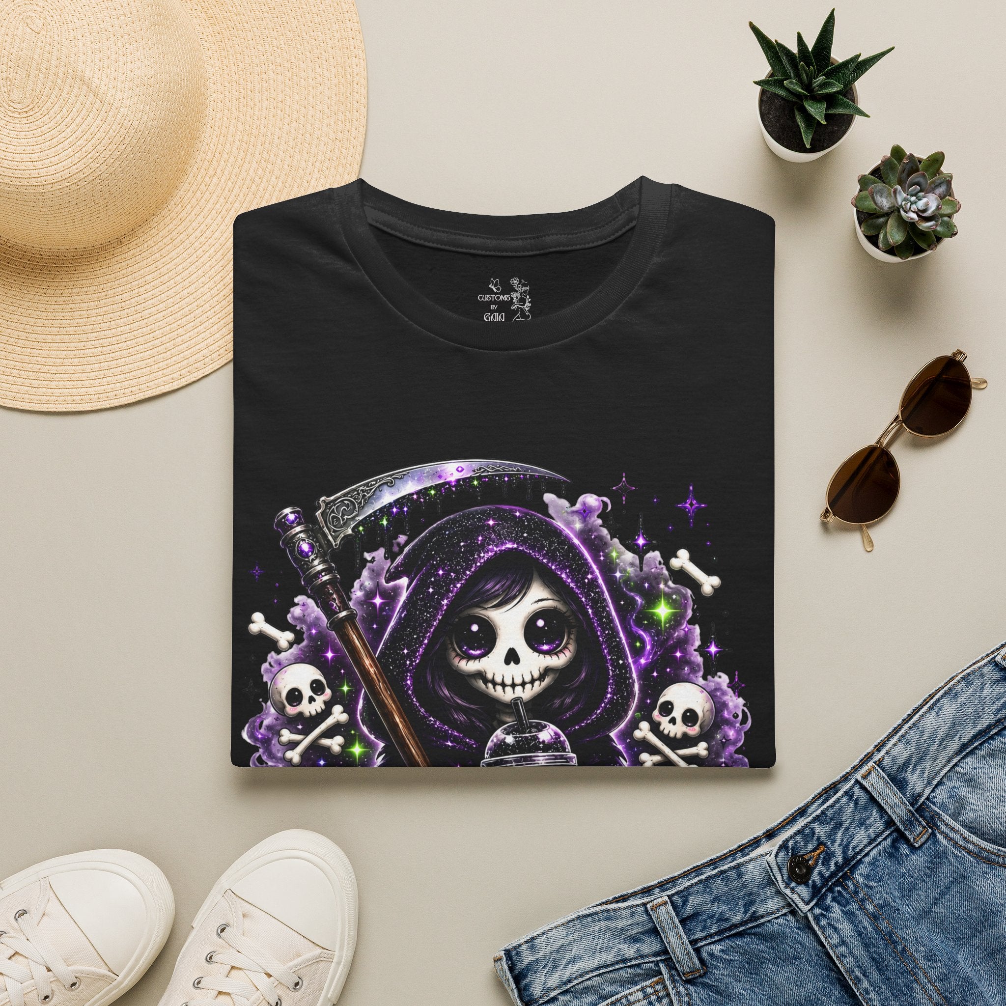 Grim Reaper Tee — 'I Hate People' Gothic Skull Shirt