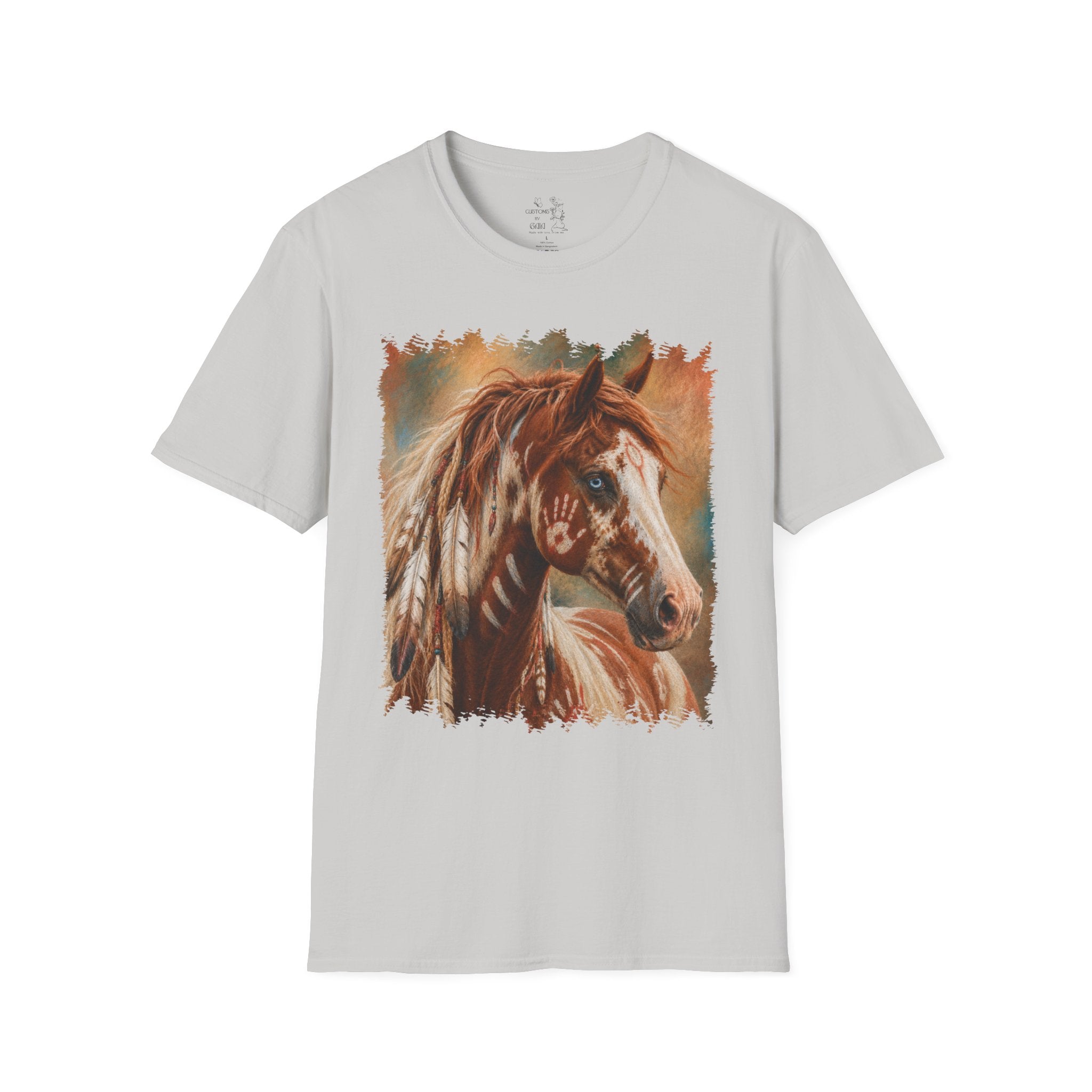 Horse Portrait T-Shirt — Blue-Eyed Paint Horse Art Tee
