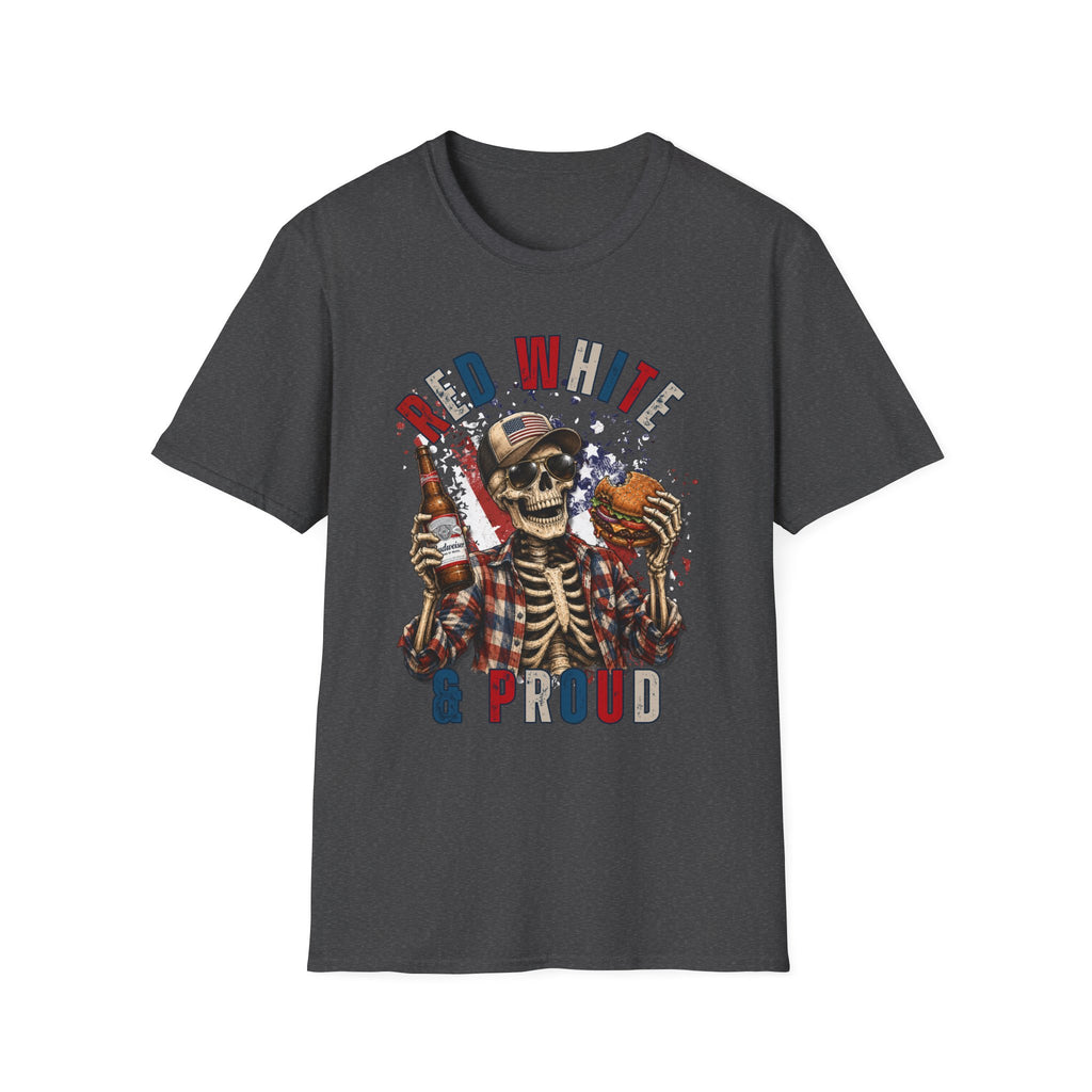 Patriotic Skull T-Shirt — "Red White & Proud" Independence Day Tee