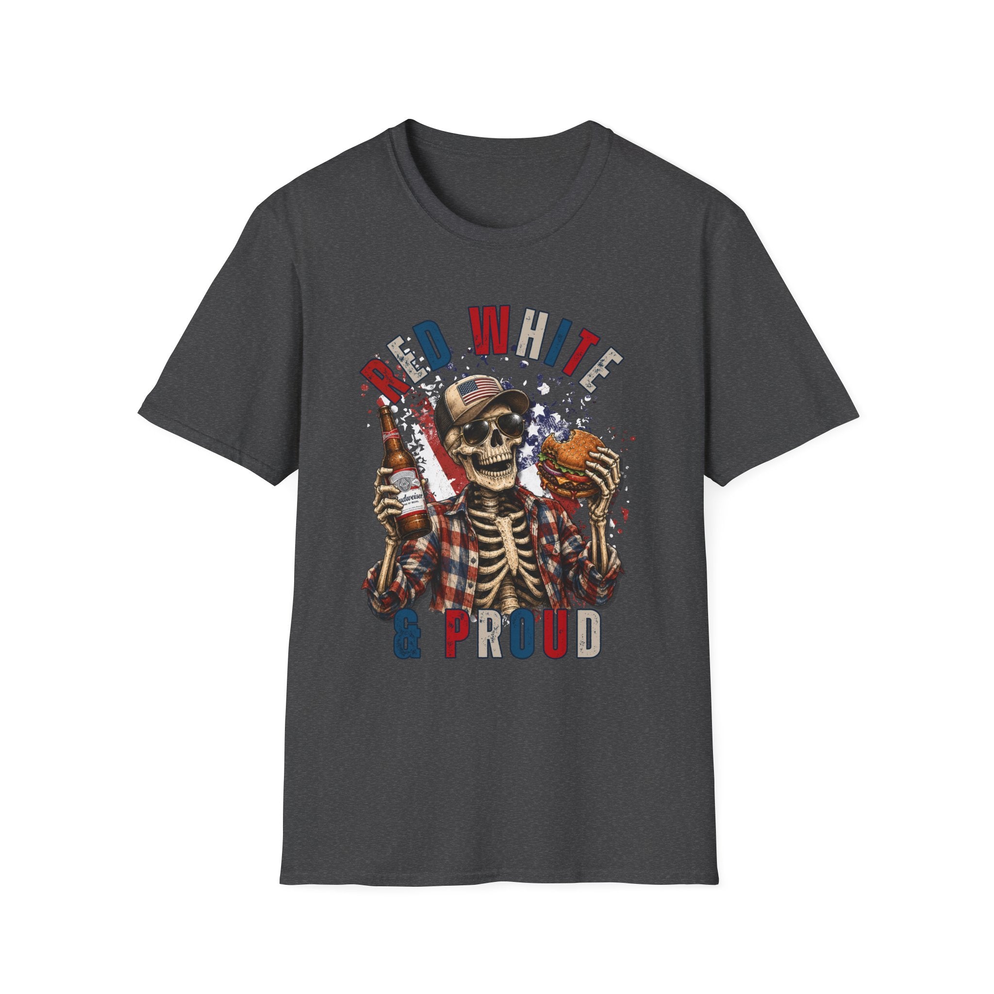 Patriotic Skull T-Shirt — "Red White & Proud" Independence Day Tee