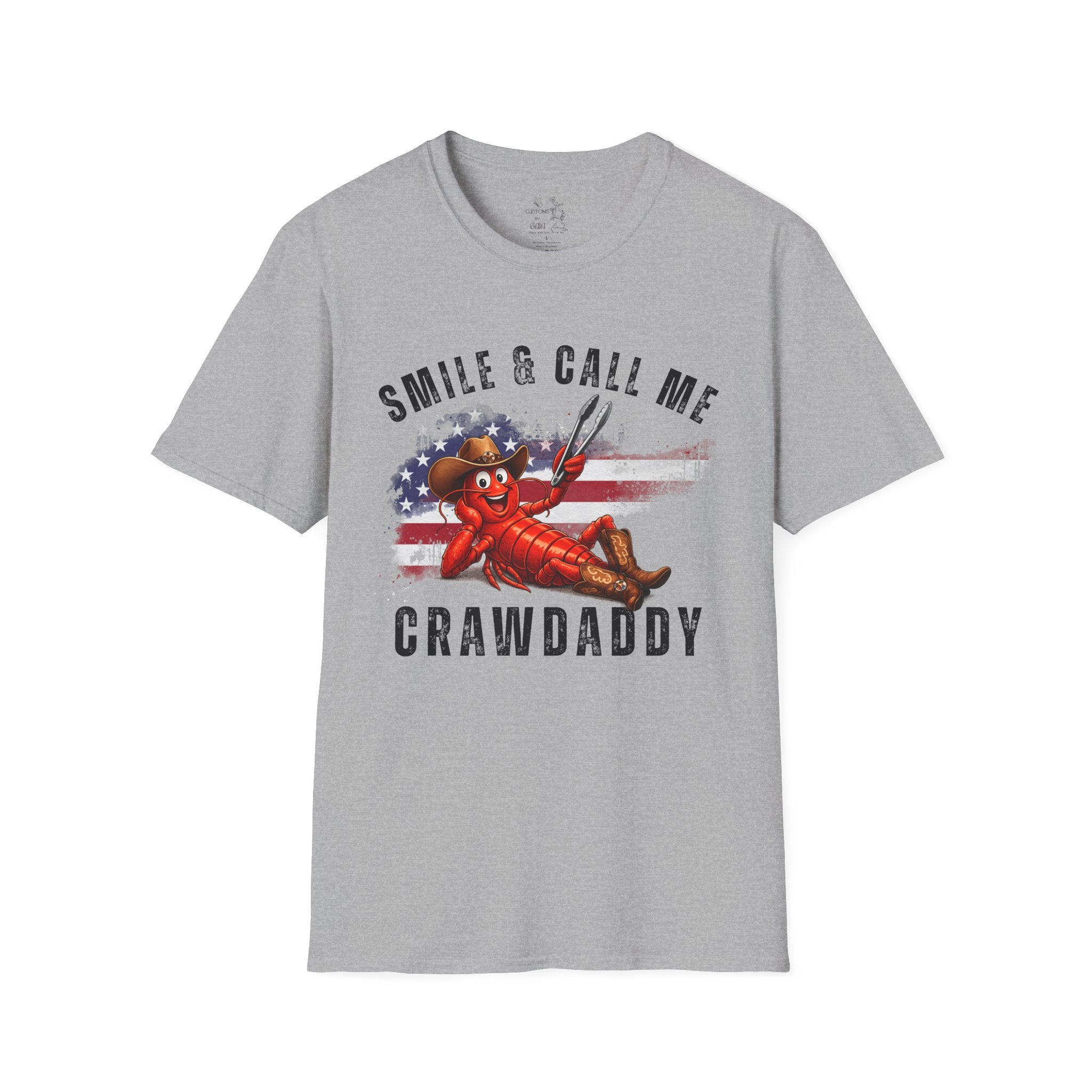Crawfish T-Shirt — "Smile & Call Me Crawdaddy" Patriotic Cajun Tee