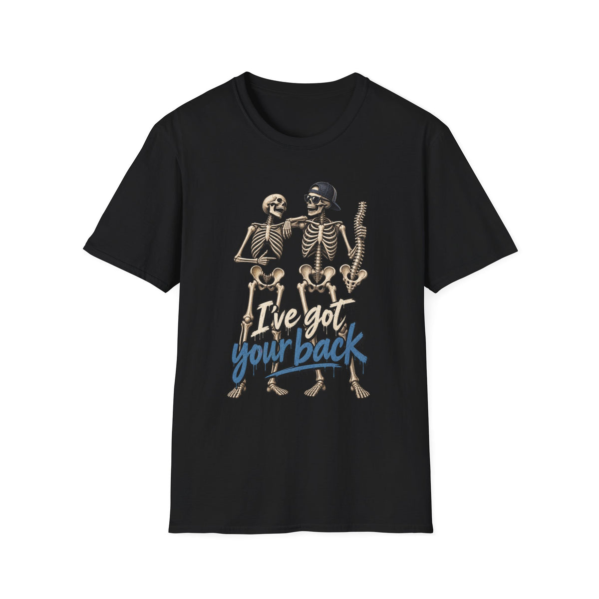 "I've Got Your Back" Skeleton T-Shirt — Funny Gothic/Halloween Friend Tee