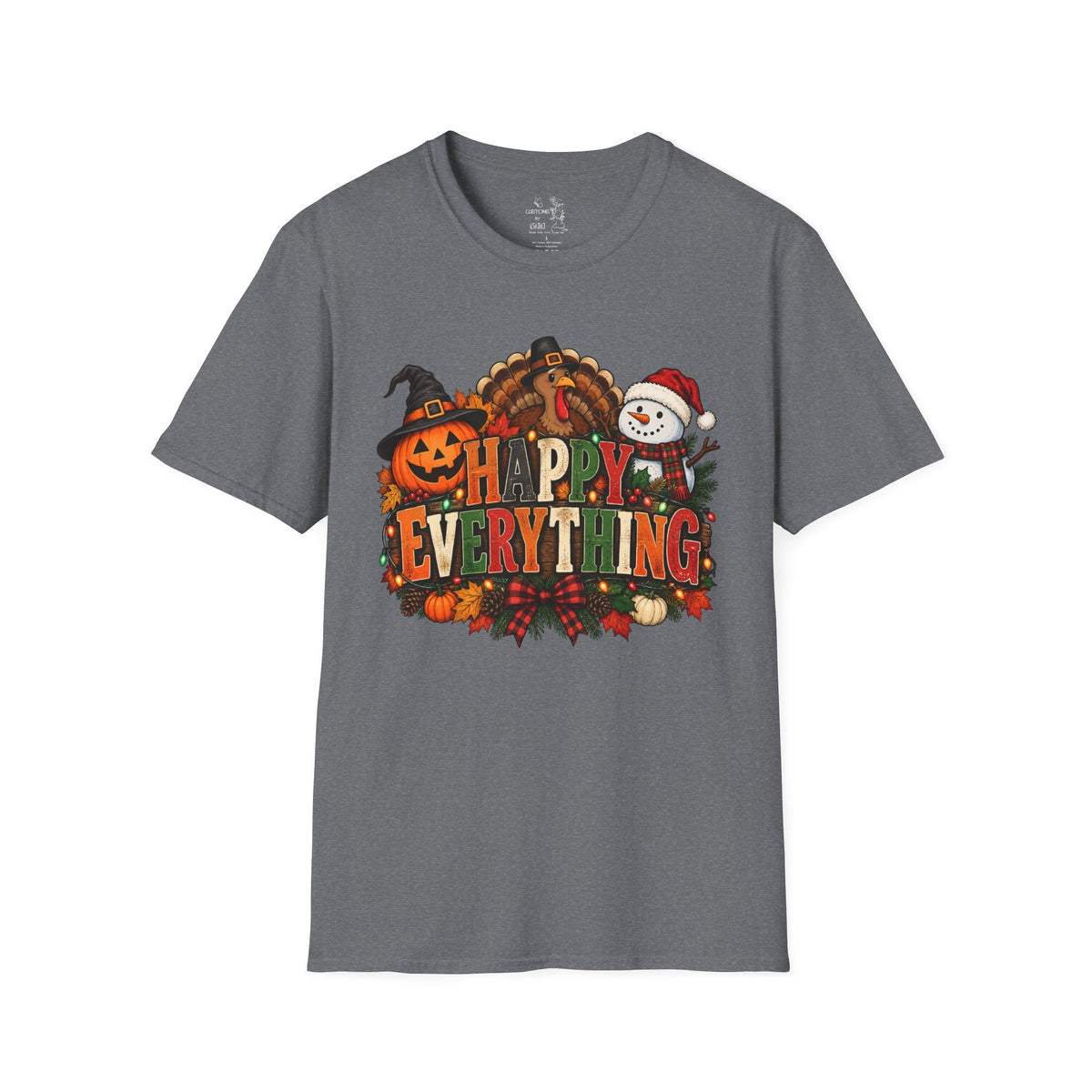 Holiday 'Happy Everything' T-Shirt — Thanksgiving, Halloween & Christmas Graphic Tee