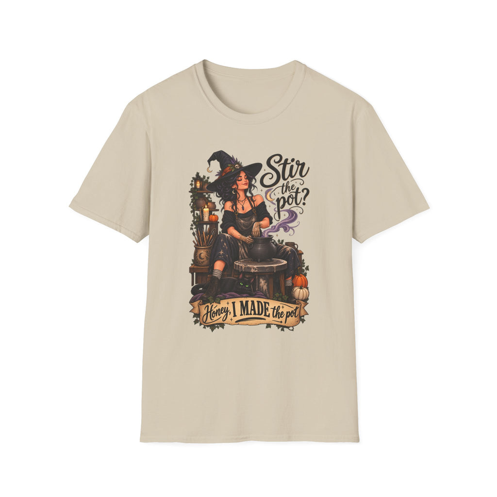 Stir the Pot Witch T-Shirt — Vintage Witch Cauldron Graphic Tee
