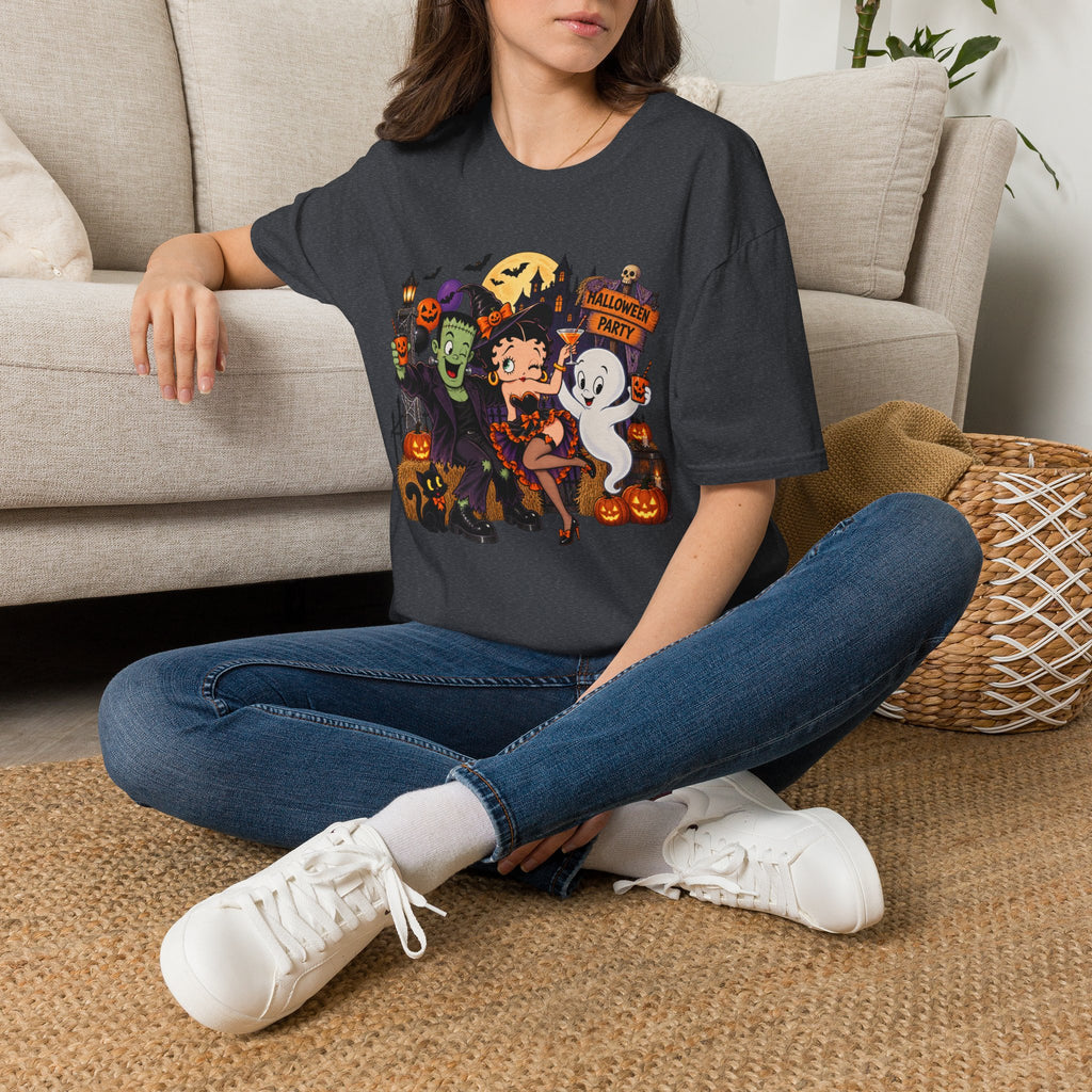 Halloween Party T‑Shirt — Betty Boop & Classic Cartoon Ghosts Costume Tee