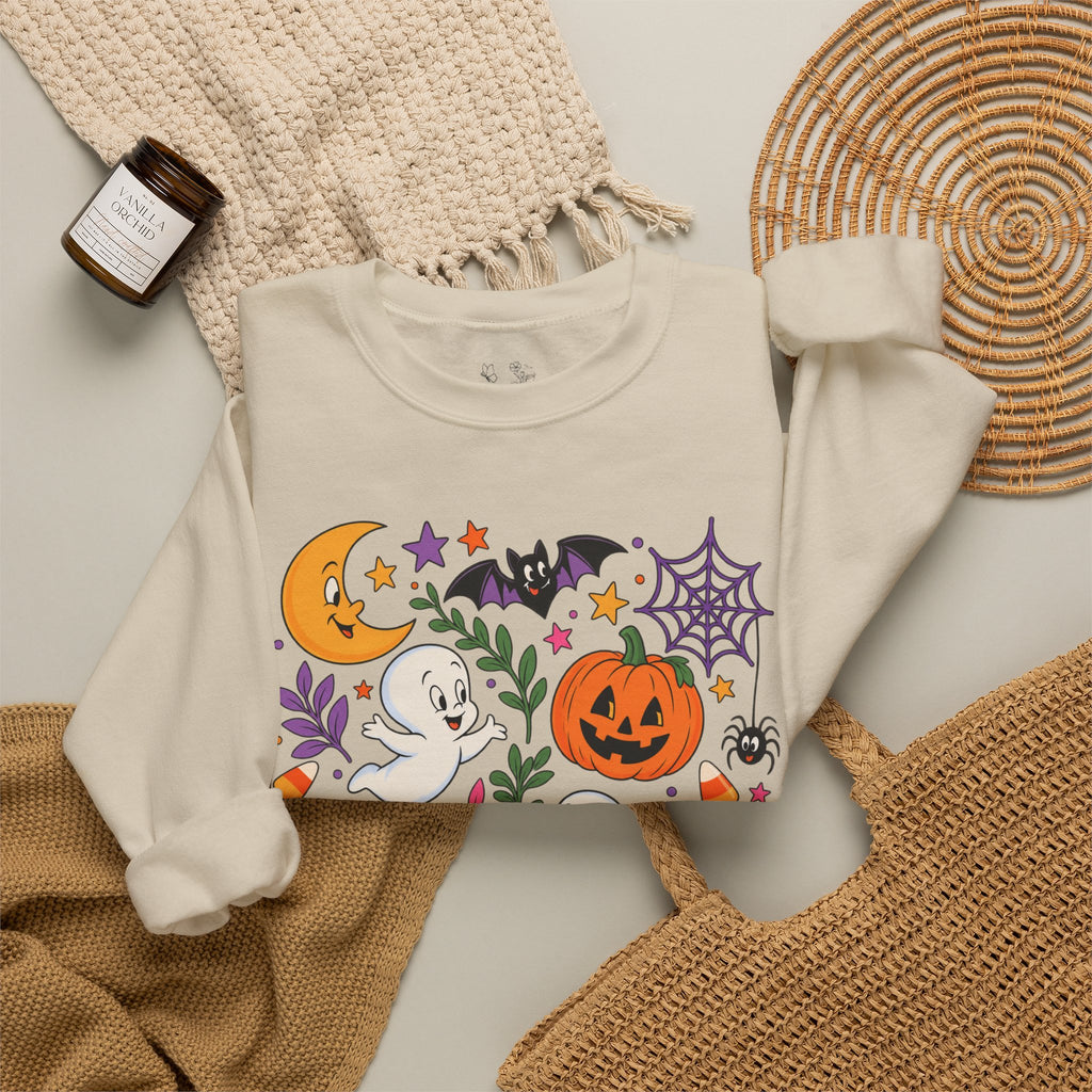 Halloween Ghosts & Pumpkins Crewneck Sweatshirt