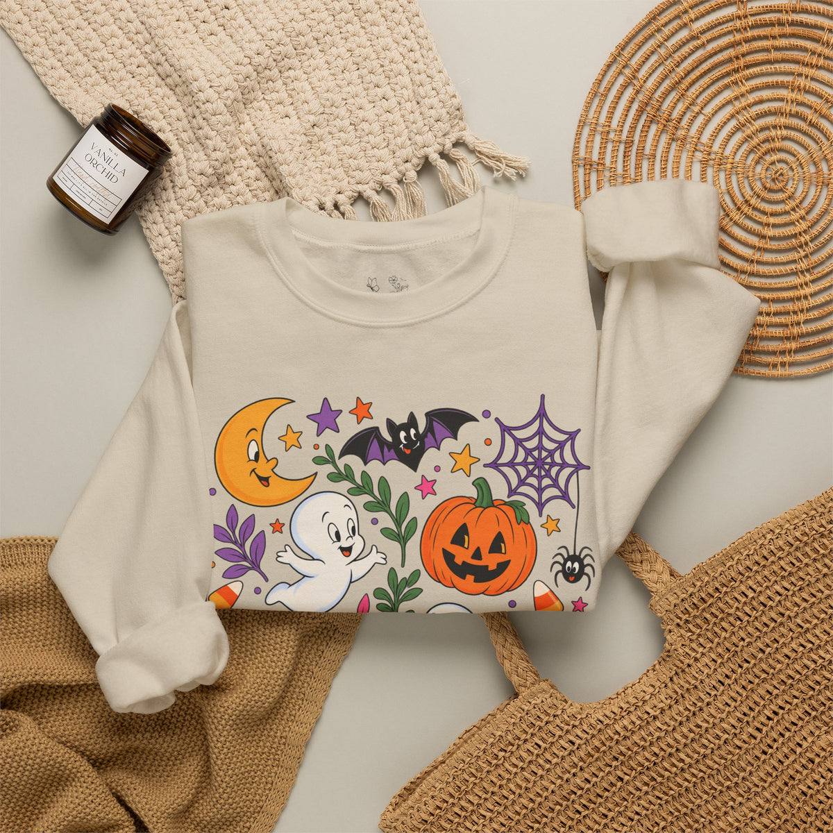 Halloween Ghosts & Pumpkins Crewneck Sweatshirt