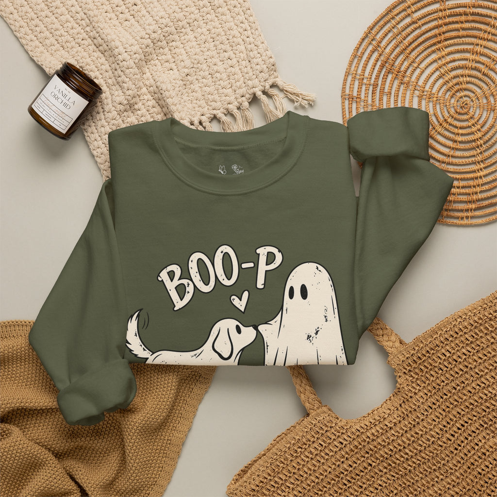 Boo-p Dog & Ghost Halloween Sweatshirt
