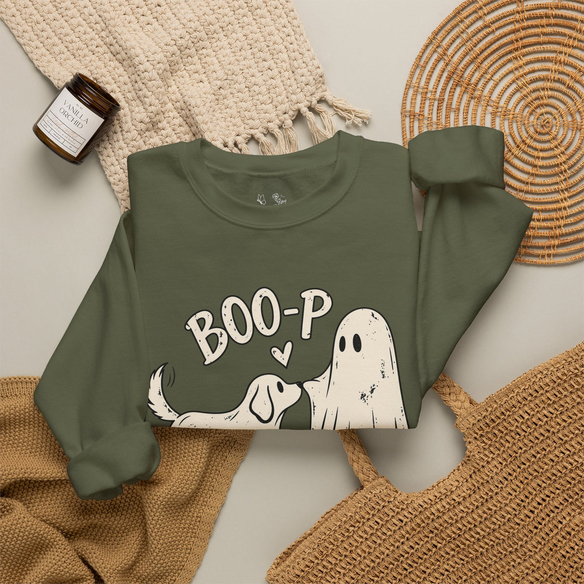 Boo-p Dog & Ghost Halloween Sweatshirt