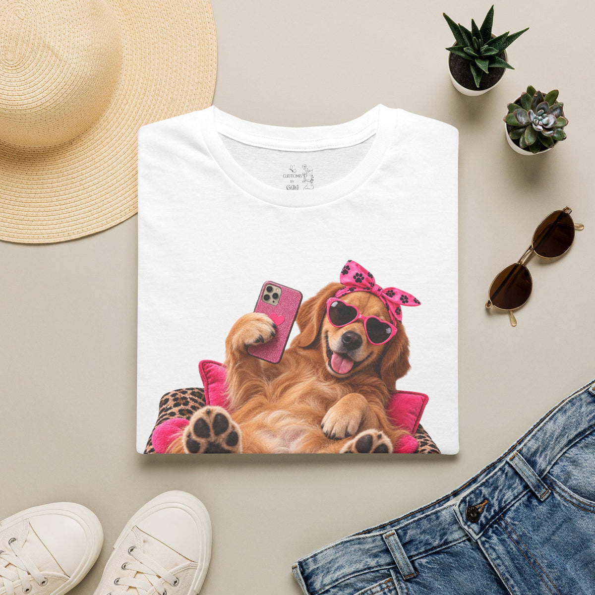 Only Paws Graphic T-Shirt — Cute Golden Retriever Selfie Design