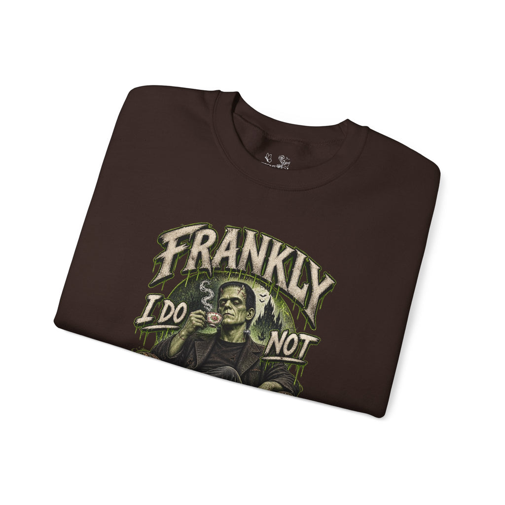 Sweatshirt — "Frankly I Do Not Care" Retro Gothic Skeleton Graphic Crewneck