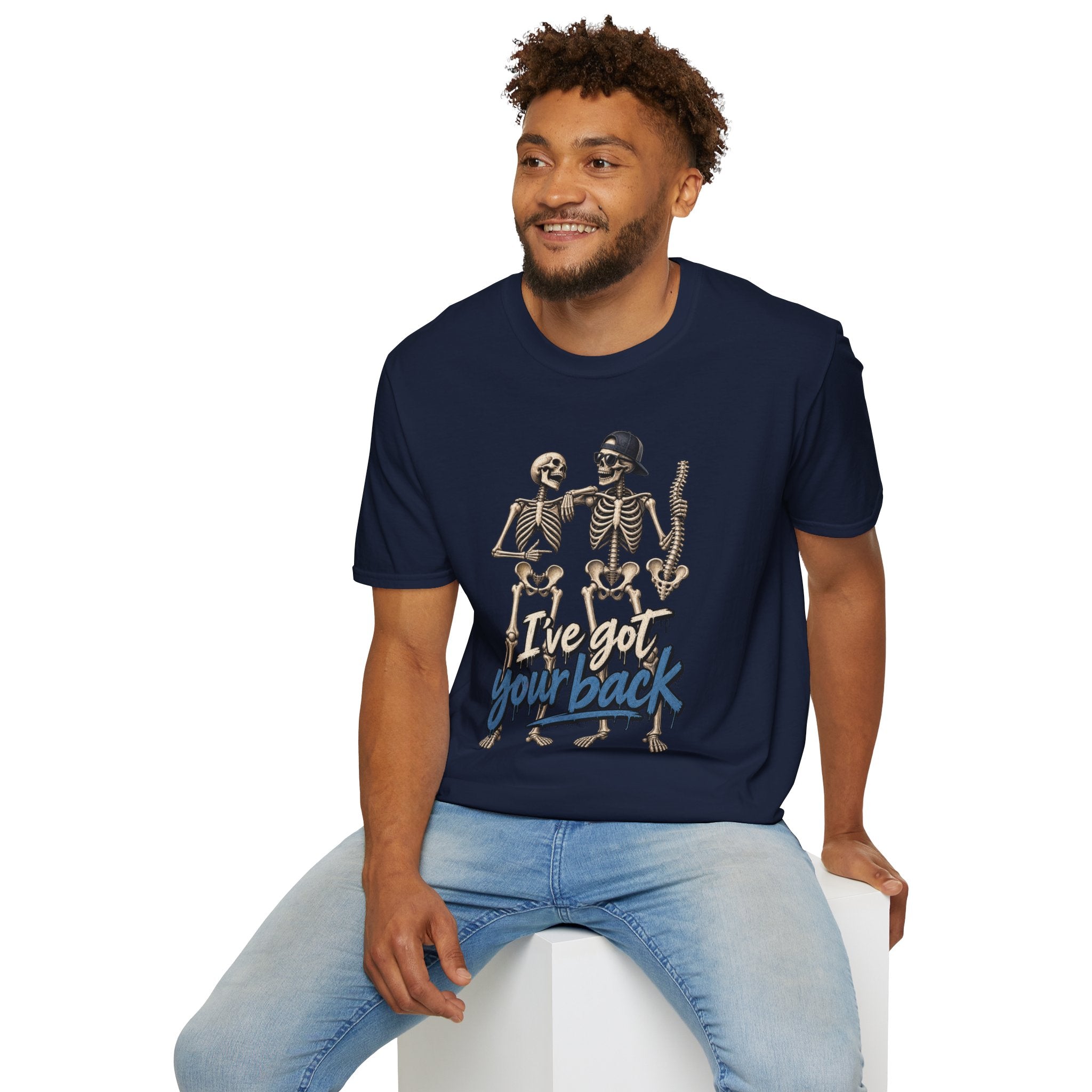 "I've Got Your Back" Skeleton T-Shirt — Funny Gothic/Halloween Friend Tee