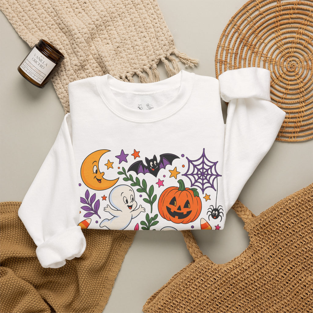 Halloween Ghosts & Pumpkins Crewneck Sweatshirt