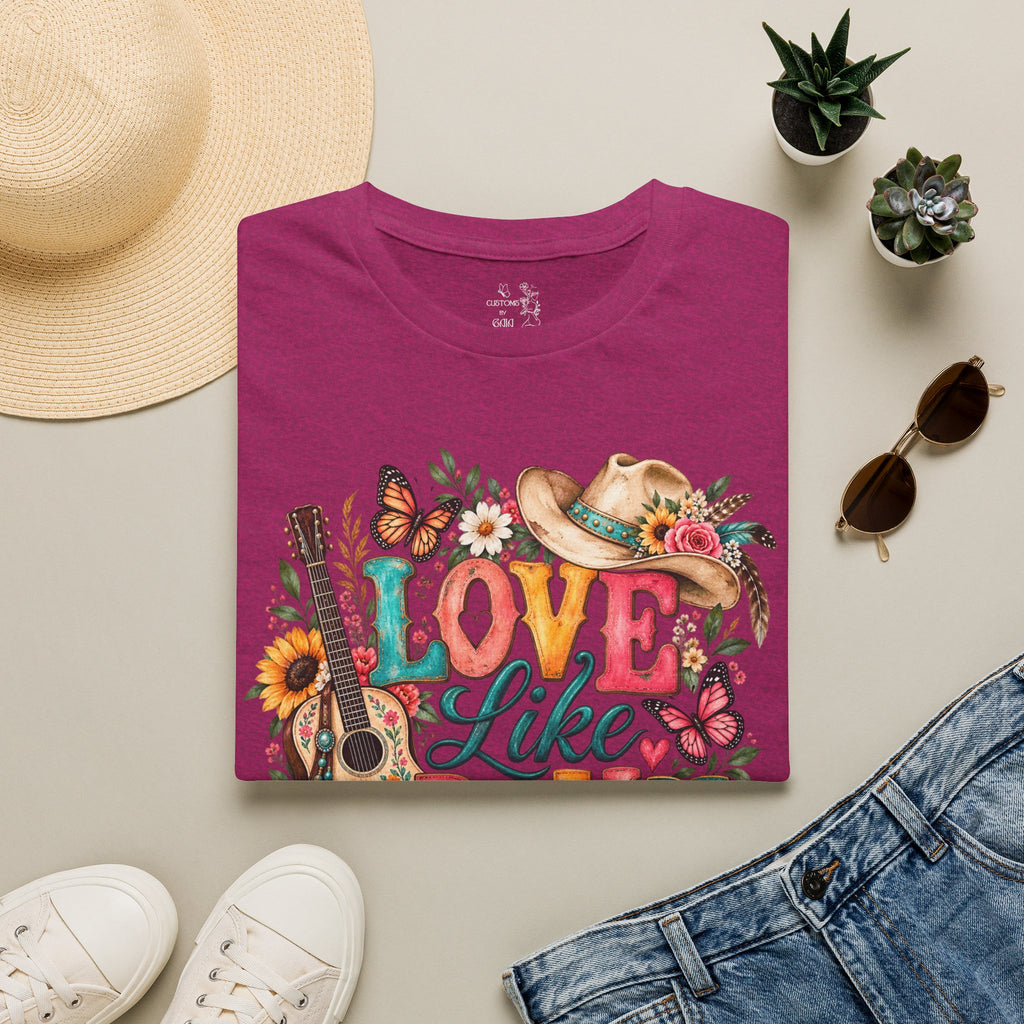 Love Like Dolly Floral Country Music T-Shirt