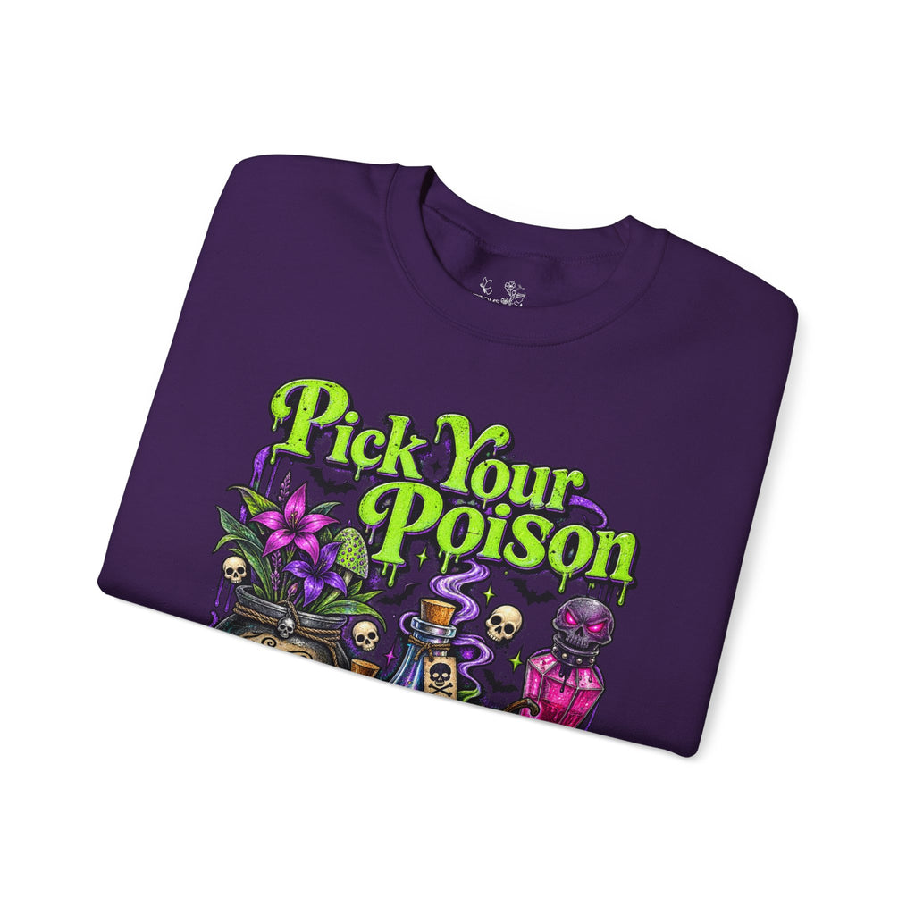 Sweatshirt — "Pick Your Poison" Halloween Potion Graphic Crewneck