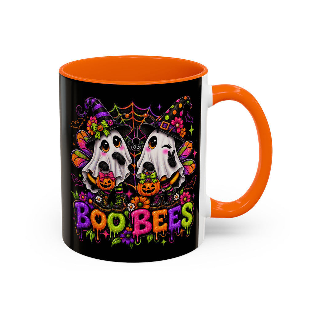 Halloween Boo Bees Coffee Mug — Cute Ghost Bees with Pumpkins