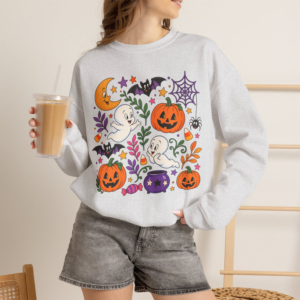 Halloween Ghosts & Pumpkins Crewneck Sweatshirt