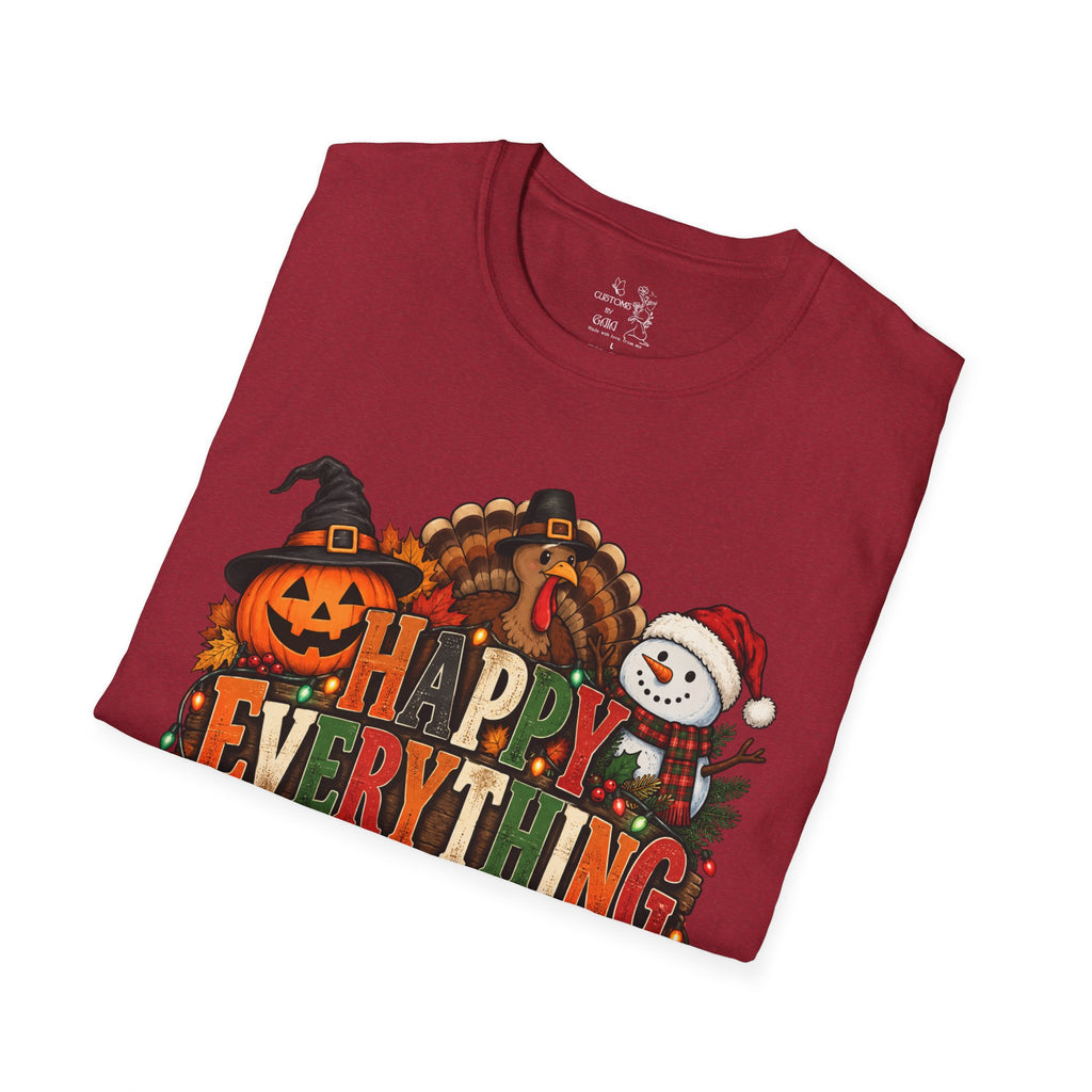 Holiday 'Happy Everything' T-Shirt — Thanksgiving, Halloween & Christmas Graphic Tee