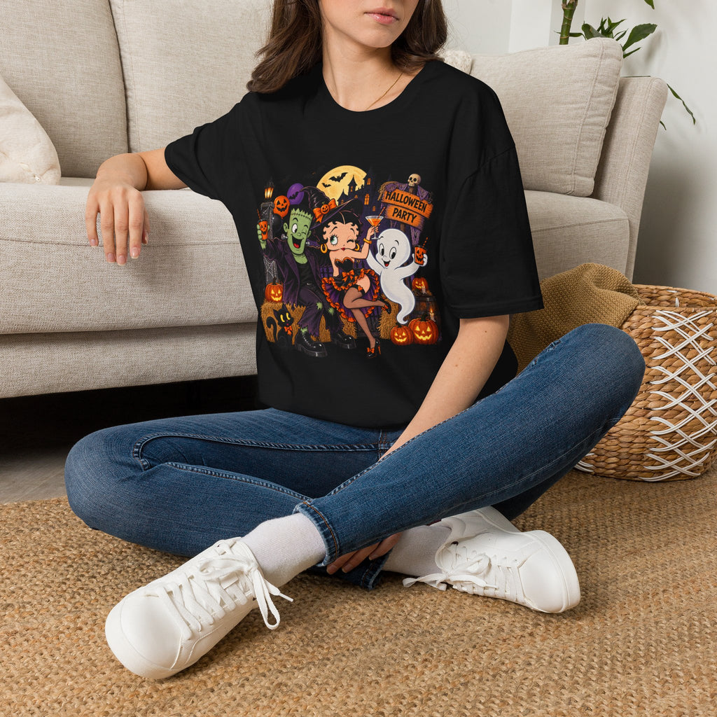 Halloween Party T‑Shirt — Betty Boop & Classic Cartoon Ghosts Costume Tee